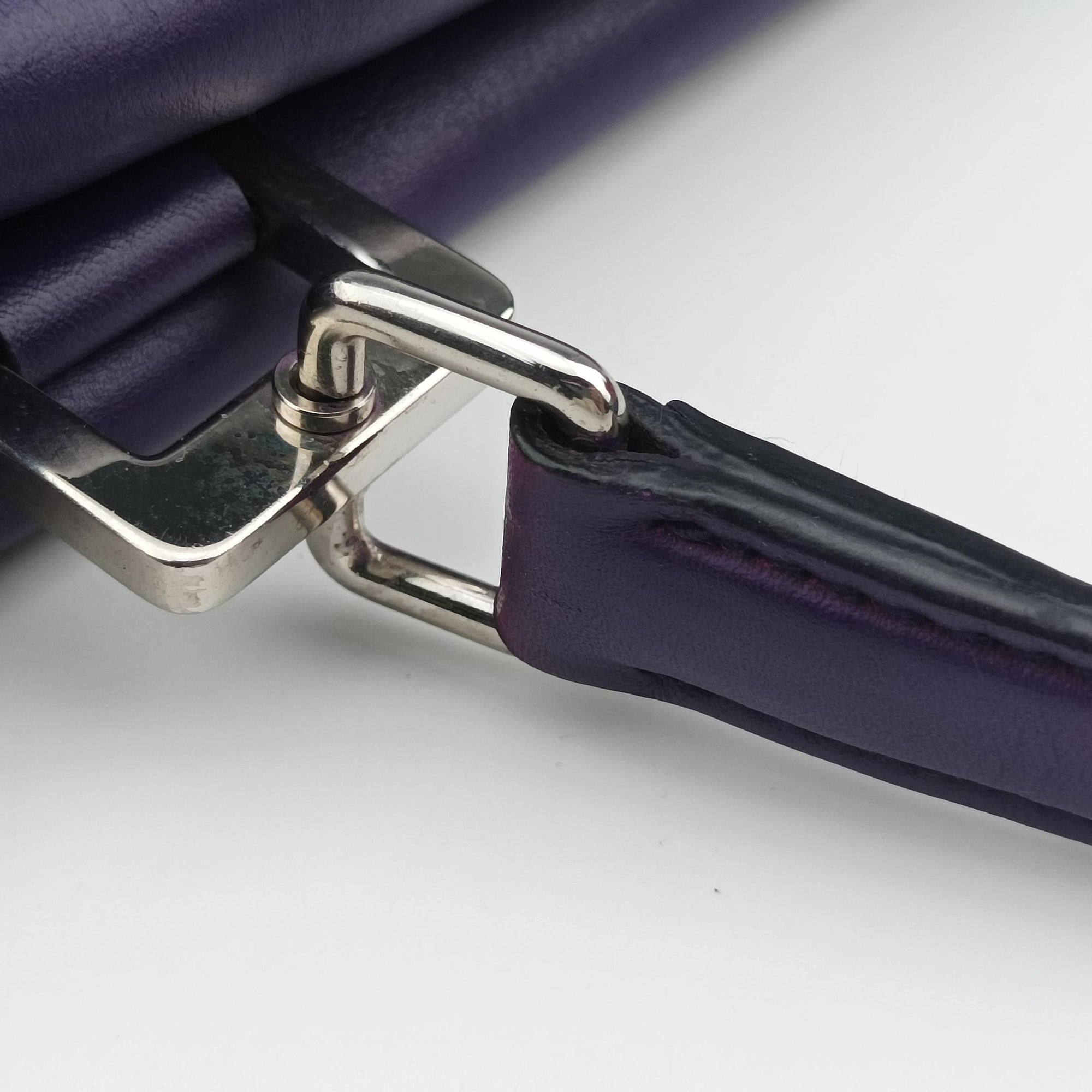 Double flap chain Purple Leather 14/Cダブルフラップチェーン パープル レザー 14/C