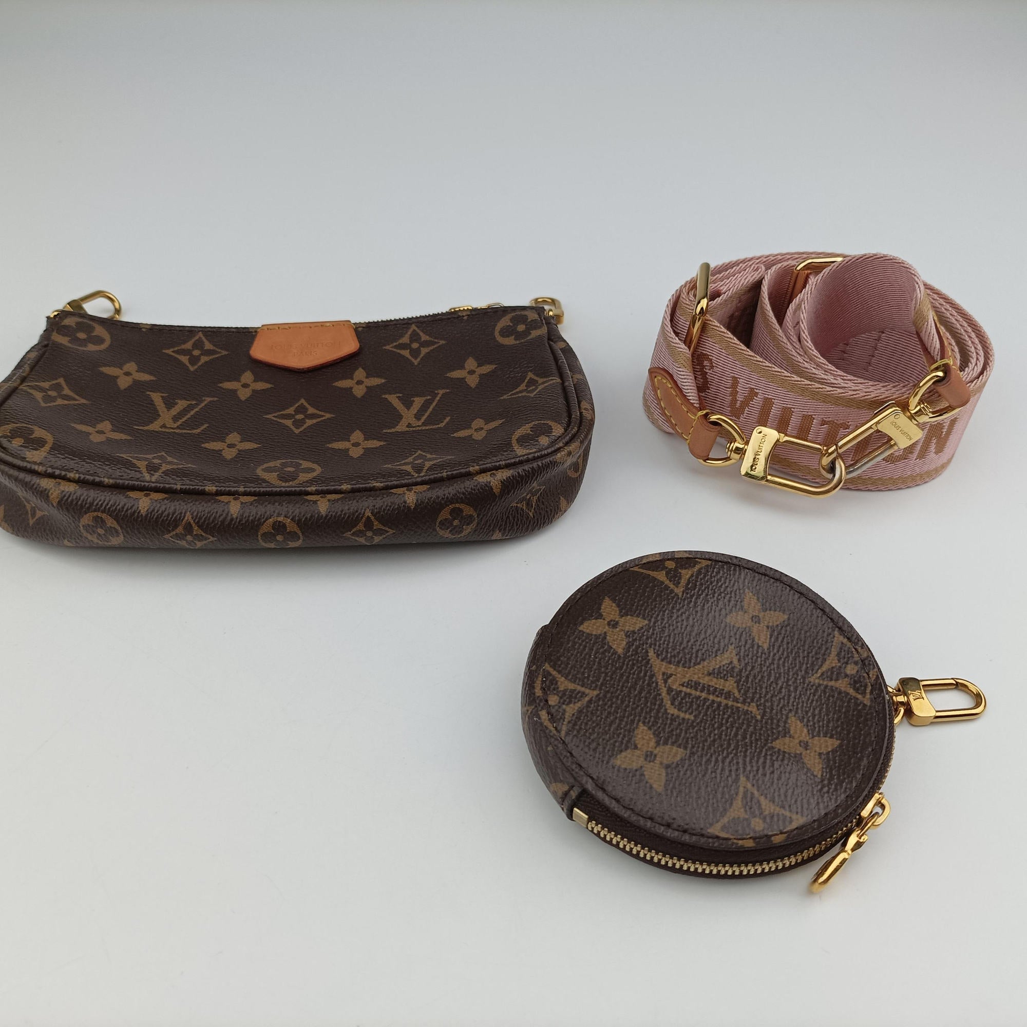 MULTI POCHETTE ACCESSOIRES MARRON×ROSE CLAIRE Monogram Canvas M44840 SP4290ミュルティポシェットアクセソワール マロン×ローズ クレール モノグラムキャンバス M44840 SP4290