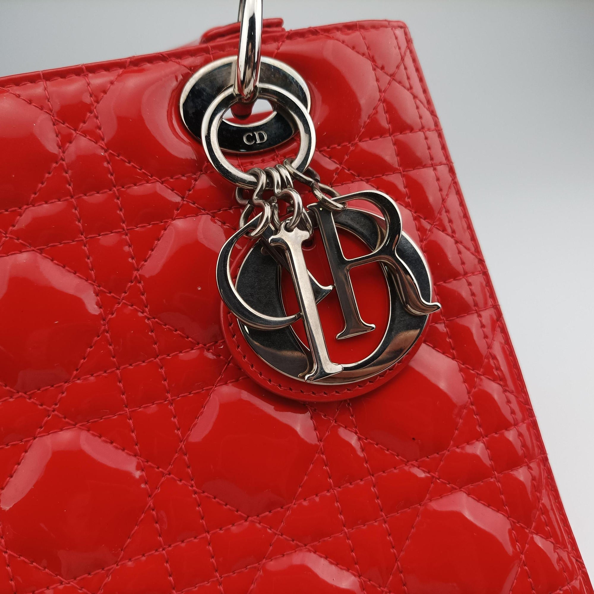 Lady Dior Red patent 01-BO1114レディディオール レッド パテント 01-BO1114