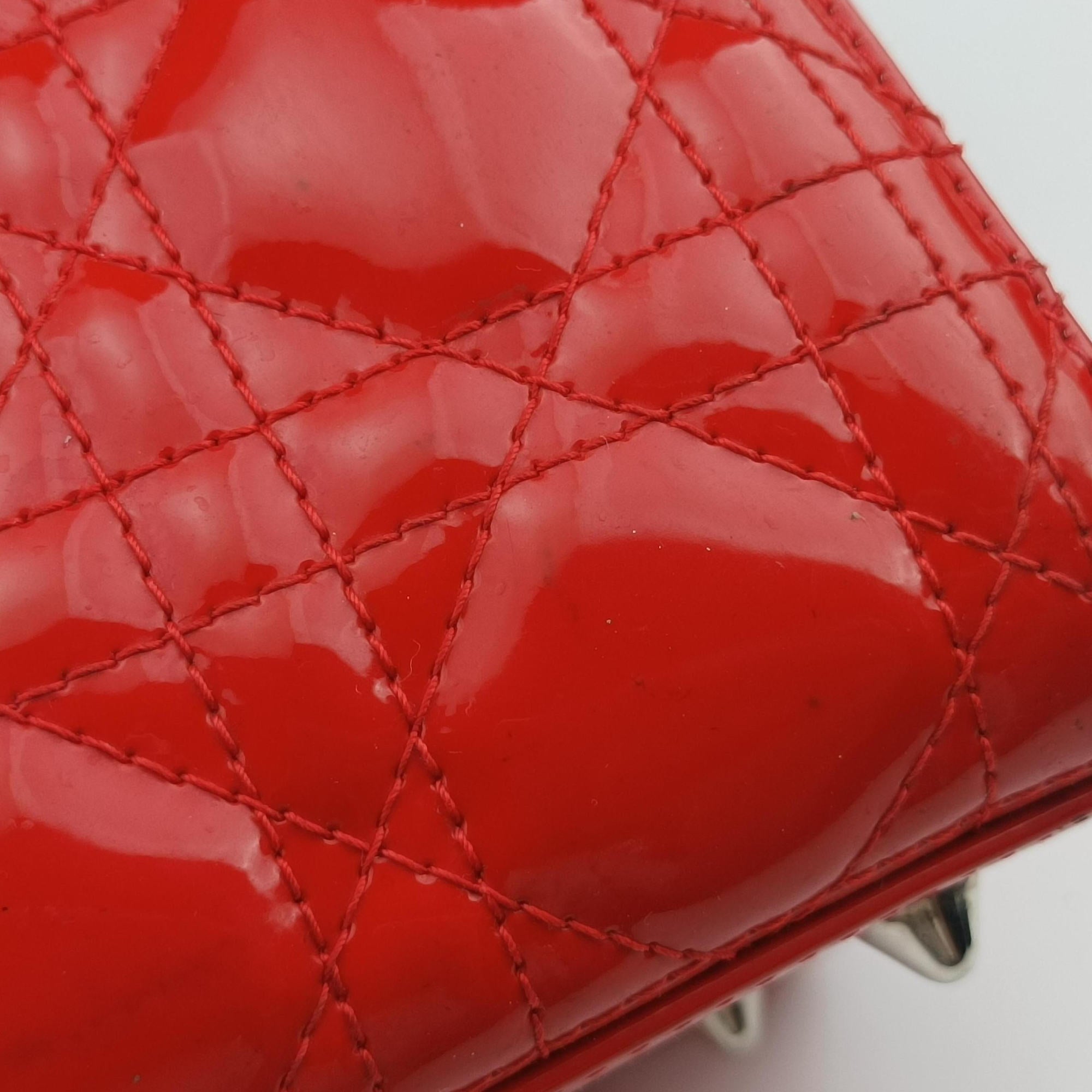 Lady Dior Red patent 01-BO1114レディディオール レッド パテント 01-BO1114