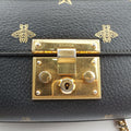 Padlock Black×golden Leather 432182 D027656760パドロック ブラック×ゴールド レザー 432182 D027656760