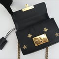 Padlock Black×golden Leather 432182 D027656760パドロック ブラック×ゴールド レザー 432182 D027656760