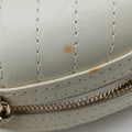 LA PAUSA Shiny Chevron Oval Tassel White Leather AS0204 26943915ラパウザ Vステッチ フリンジ ホワイト レザー AS0204 26943915