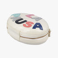 LA PAUSA Shiny Chevron Oval Tassel White Leather AS0204 26943915ラパウザ Vステッチ フリンジ ホワイト レザー AS0204 26943915
