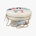 LA PAUSA Shiny Chevron Oval Tassel White Leather AS0204 26943915ラパウザ Vステッチ フリンジ ホワイト レザー AS0204 26943915