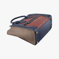 Luggage Mini Shopper Beige×red×blue Leather×suede F-ZP-0172ラゲージミニショッパー ベージュ×レッドー×ブルー レザー×スエード F-ZP-0172