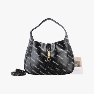 Gucci x Balenciaga The Hacker Project Jackie 1961 Black Leather 636712 B036488035グッチ × バレンシアガ ザ ハッカー プロジェクト ジャッキー 1961  ブラック レザー 636712 B036488035