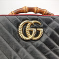 GG Marmont Bamboo Top Handle Black×Red Leather 602270 H031709587GGマーモント バンブー トップ ハンドル ブラック×レッド レザー 602270 H031709587