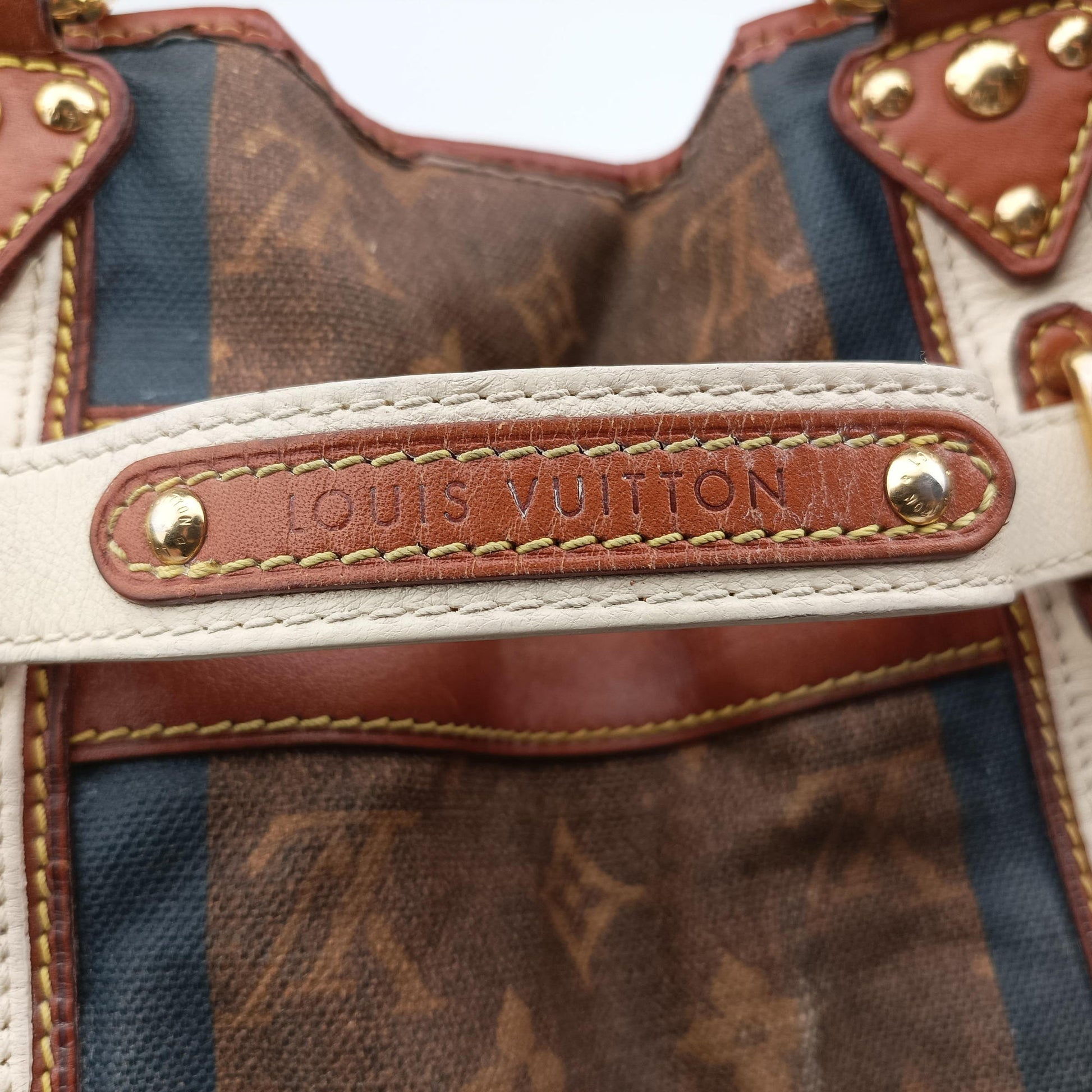 Sac Rayures GM brown×multicolor Monogram Tissue M56385 SR4097サック レイユールGM モノグラム/ブラウン×マルチカラー モノグラム ティセ M56385 SR4097