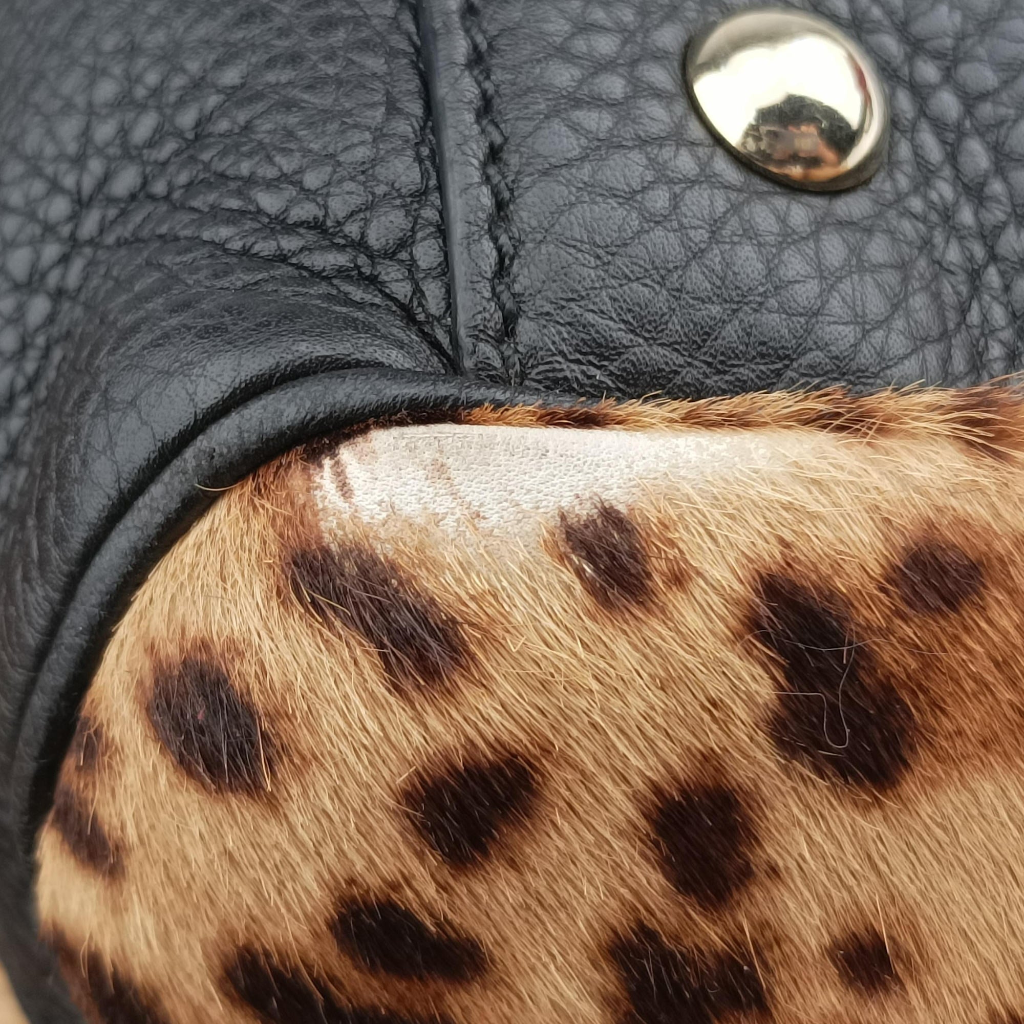 bamboo shopper Leopard Print Brown×Multicolour ponyhair×leather 323658 F014102242バンブーショッパー レオパード ブラウン×マルチカラー ハラコ×レザー 323658 F014102242