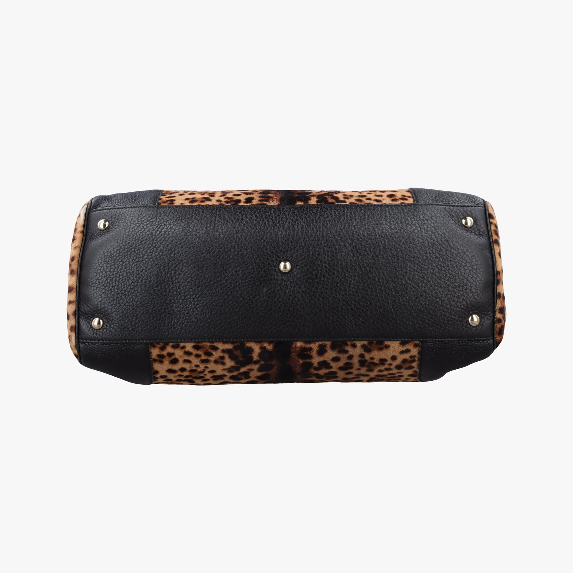 bamboo shopper Leopard Print Brown×Multicolour ponyhair×leather 323658 F014102242バンブーショッパー レオパード ブラウン×マルチカラー ハラコ×レザー 323658 F014102242