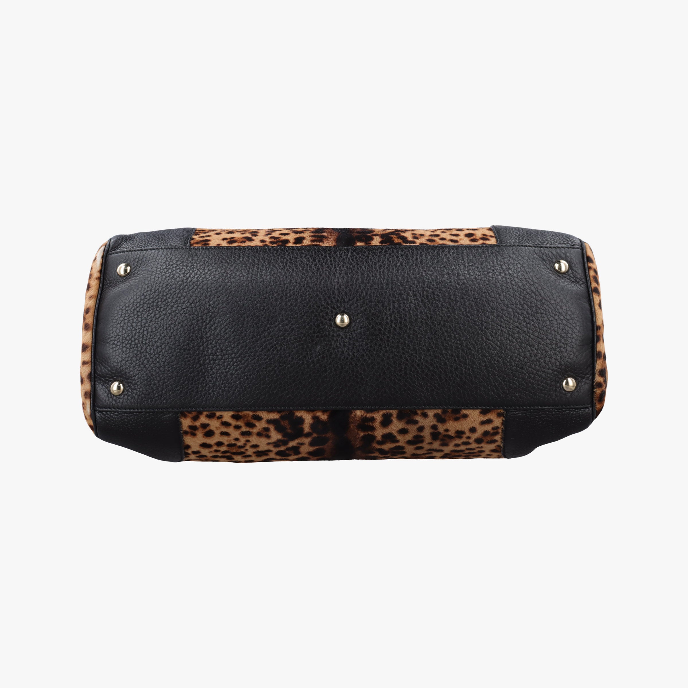 bamboo shopper Leopard Print Brown×Multicolour ponyhair×leather 323658 F014102242バンブーショッパー レオパード ブラウン×マルチカラー ハラコ×レザー 323658 F014102242
