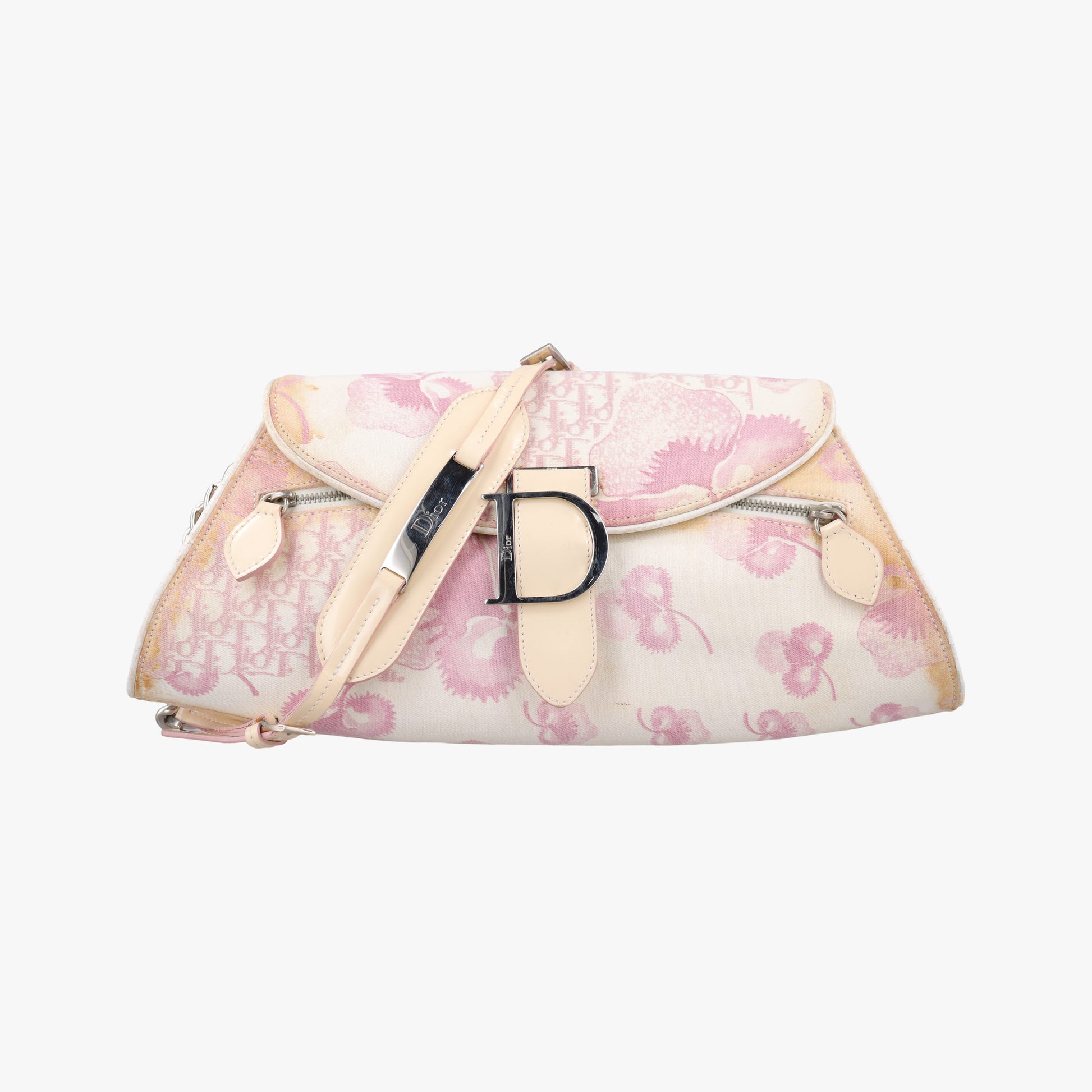 Cherry Blossom Flower Baguette White×Multicolour canvas BO P 1014チェリー ブロッサム フラワー バゲット ホワイト×マルチカラー キャンバス BO P 1014
