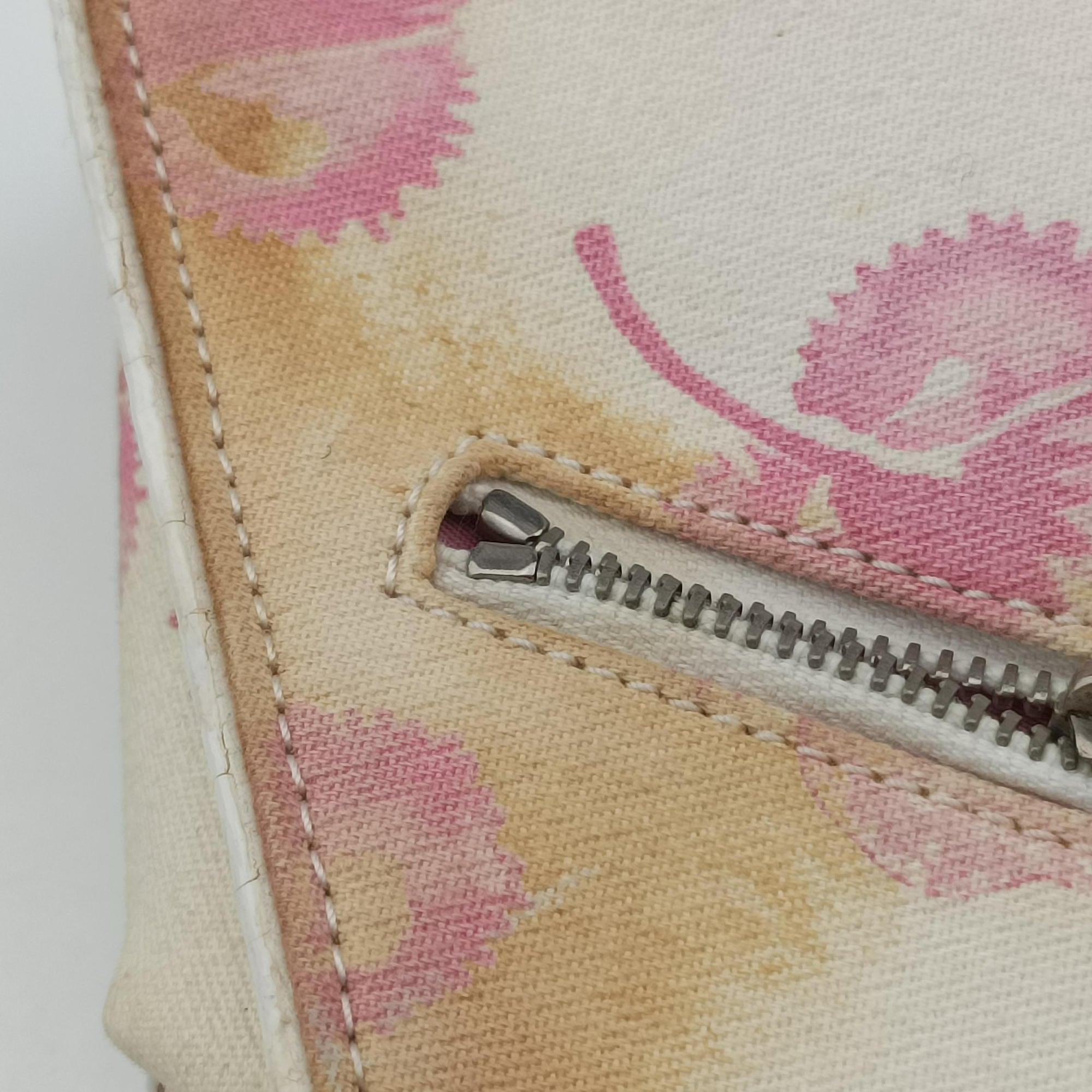 Cherry Blossom Flower Baguette White×Multicolour canvas BO P 1014チェリー ブロッサム フラワー バゲット ホワイト×マルチカラー キャンバス BO P 1014