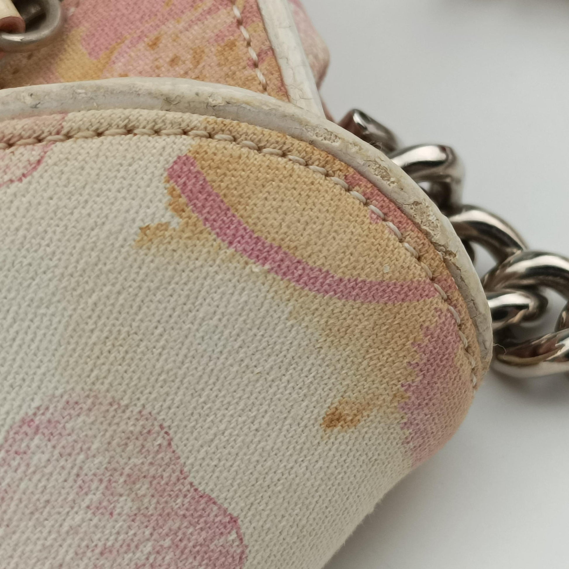 Cherry Blossom Flower Baguette White×Multicolour canvas BO P 1014チェリー ブロッサム フラワー バゲット ホワイト×マルチカラー キャンバス BO P 1014