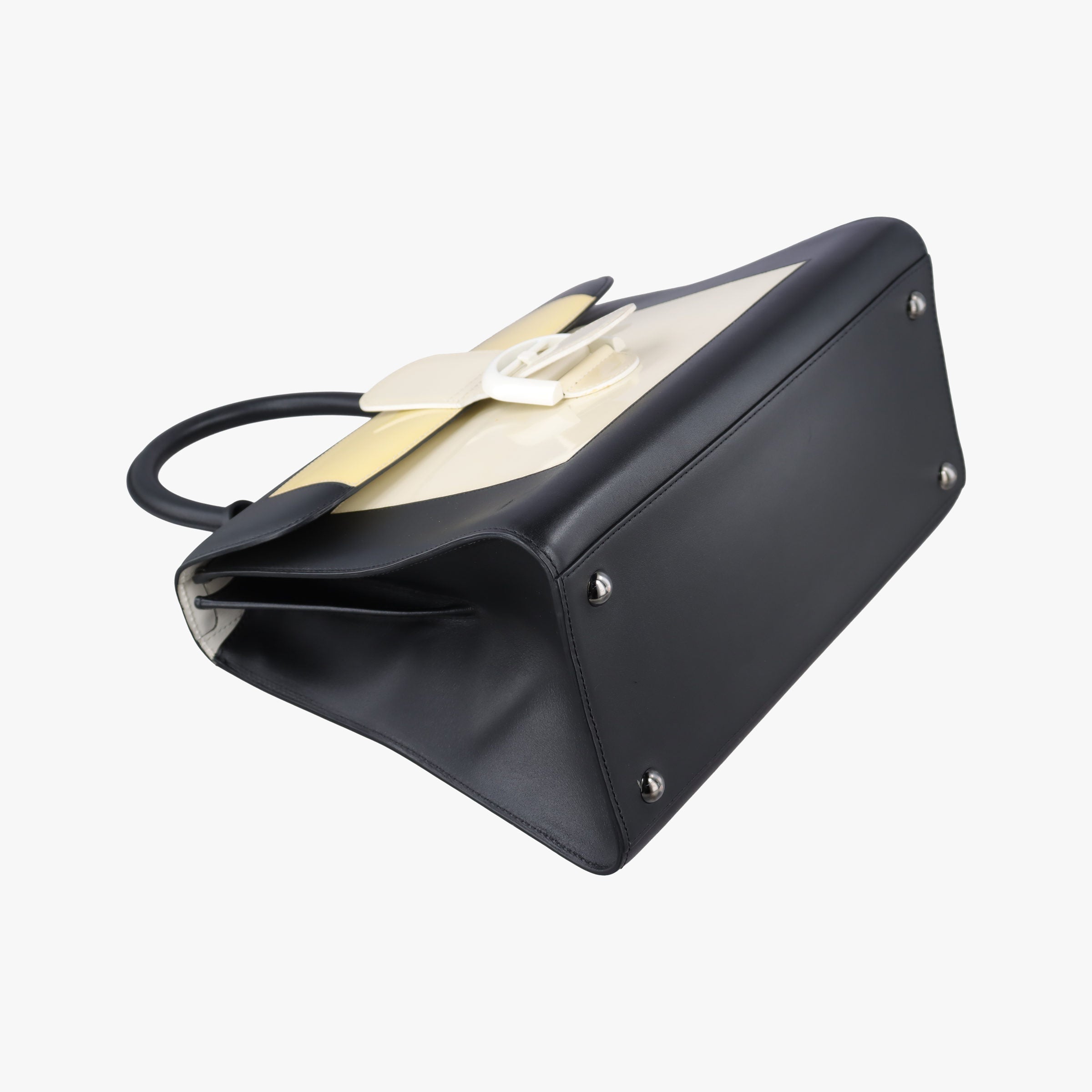 Brillant Black × ivory Leather × patent leather I40Bブリヨン ブラック × アイボリー レザー × パテントレザー I40B