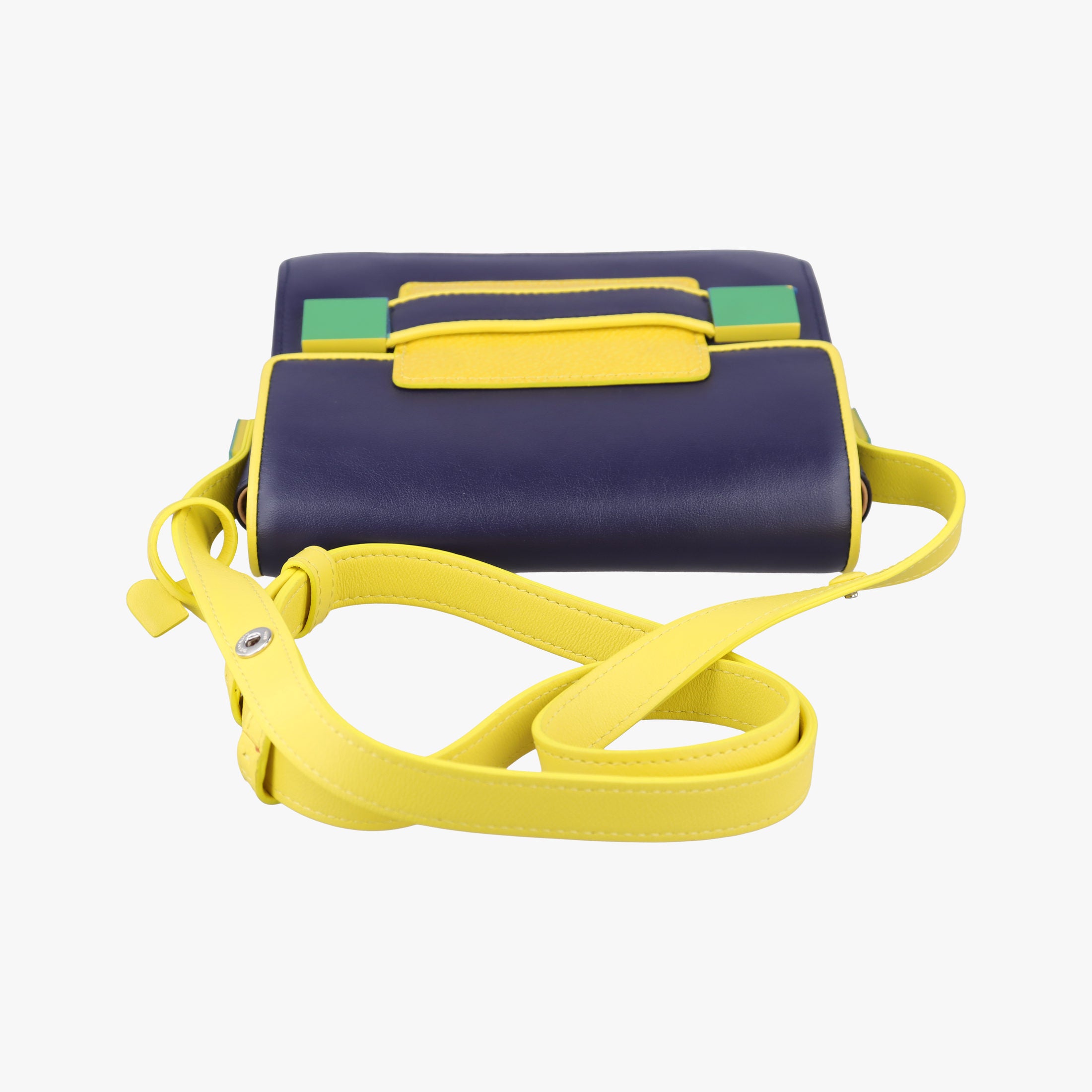 Madame Navy × Yellow × Green Leather BO6Dマダム ネイビー × イエロー × グリーン レザー BO6D
