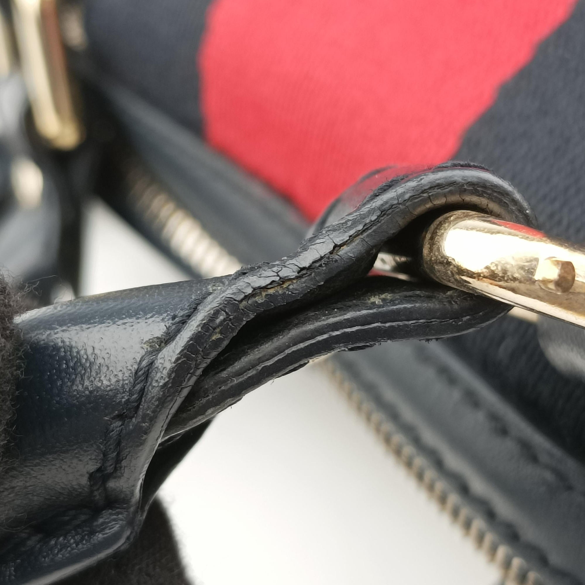 Sherry Line navy×red×beige Canvas×Leather 269876 E011525248シェリーライン ネイビー×レッド×ベージュ キャンバス×レザー 269876 E011525248