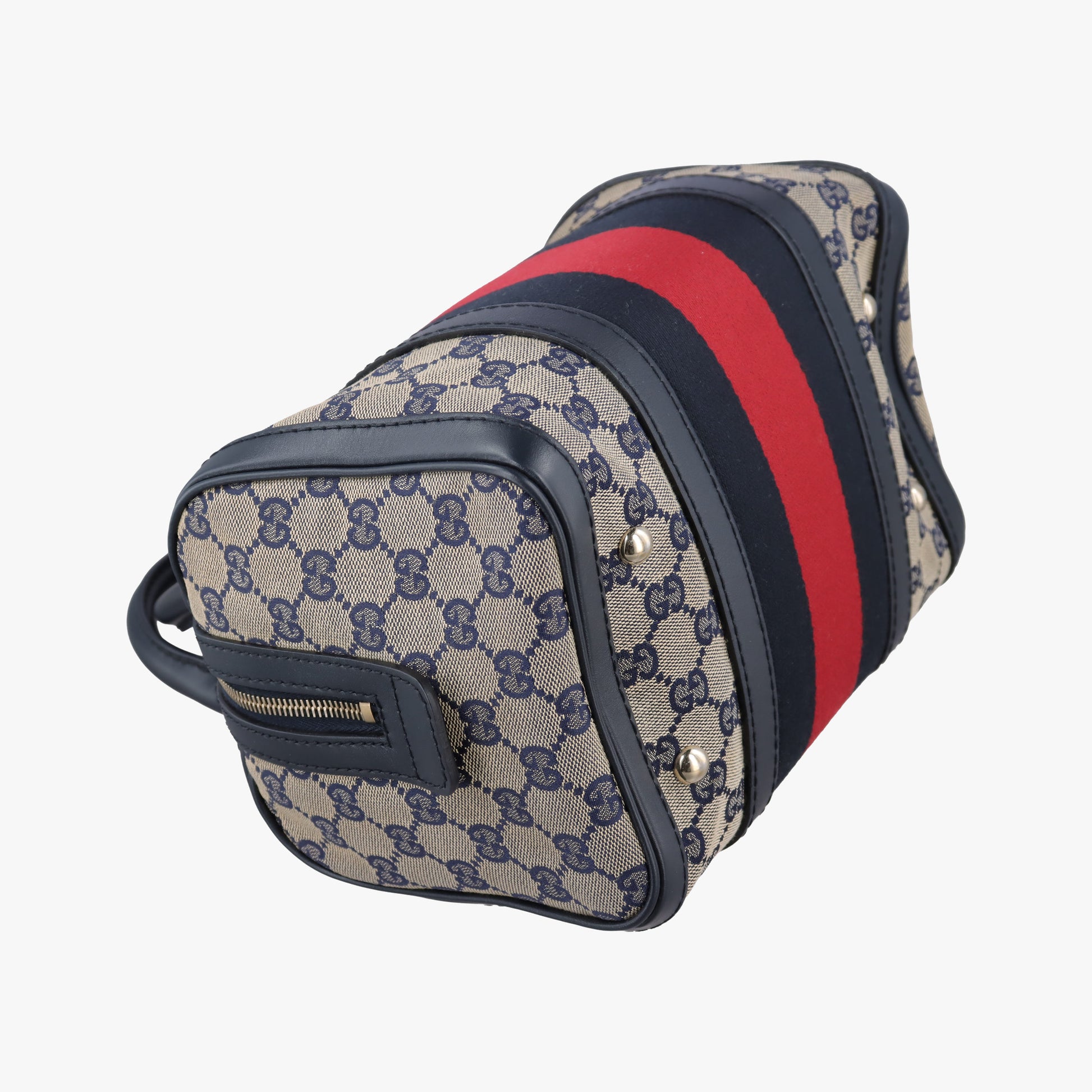 Sherry Line navy×red×beige Canvas×Leather 269876 E011525248シェリーライン ネイビー×レッド×ベージュ キャンバス×レザー 269876 E011525248