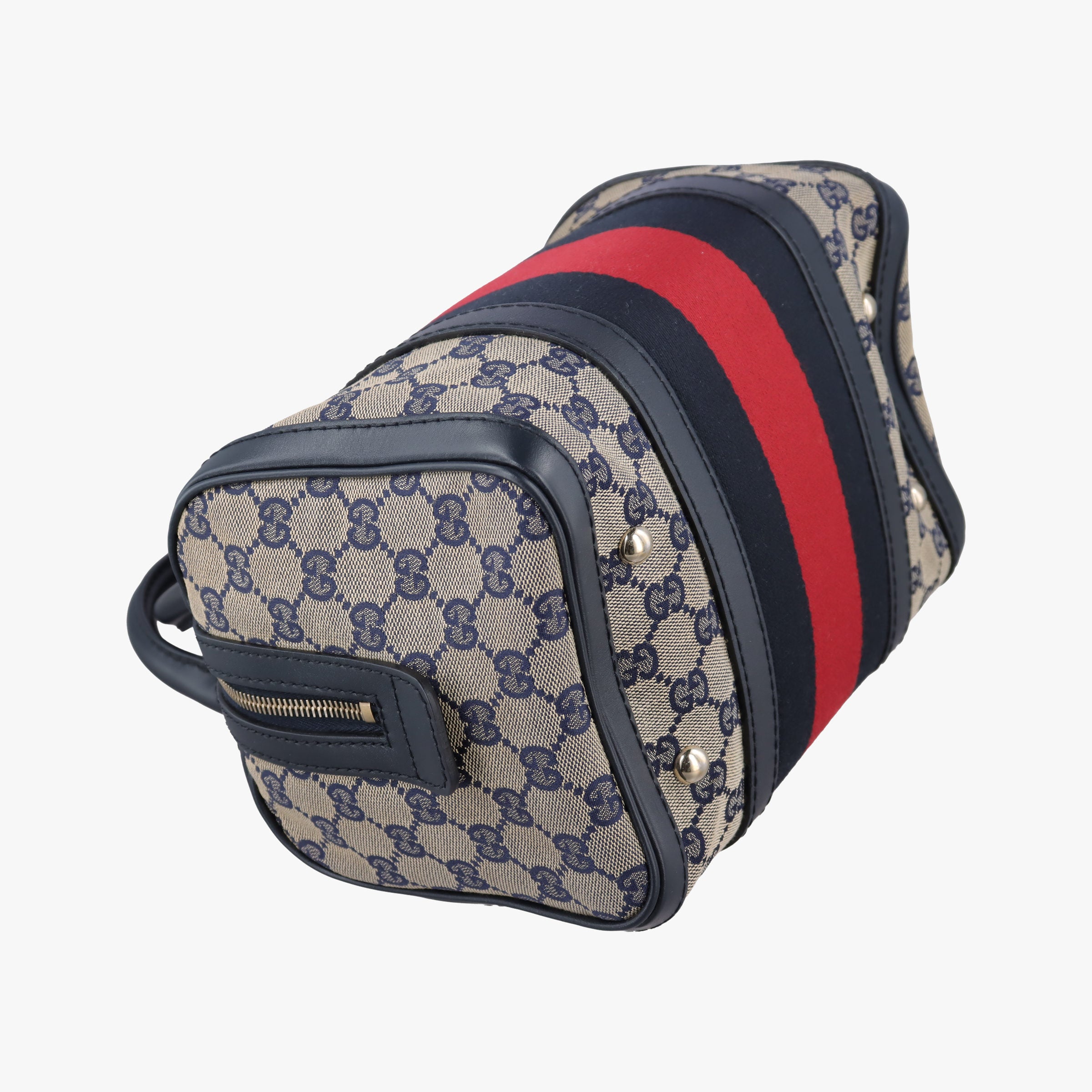 Sherry Line navy×red×beige Canvas×Leather 269876 E011525248シェリーライン ネイビー×レッド×ベージュ キャンバス×レザー 269876 E011525248