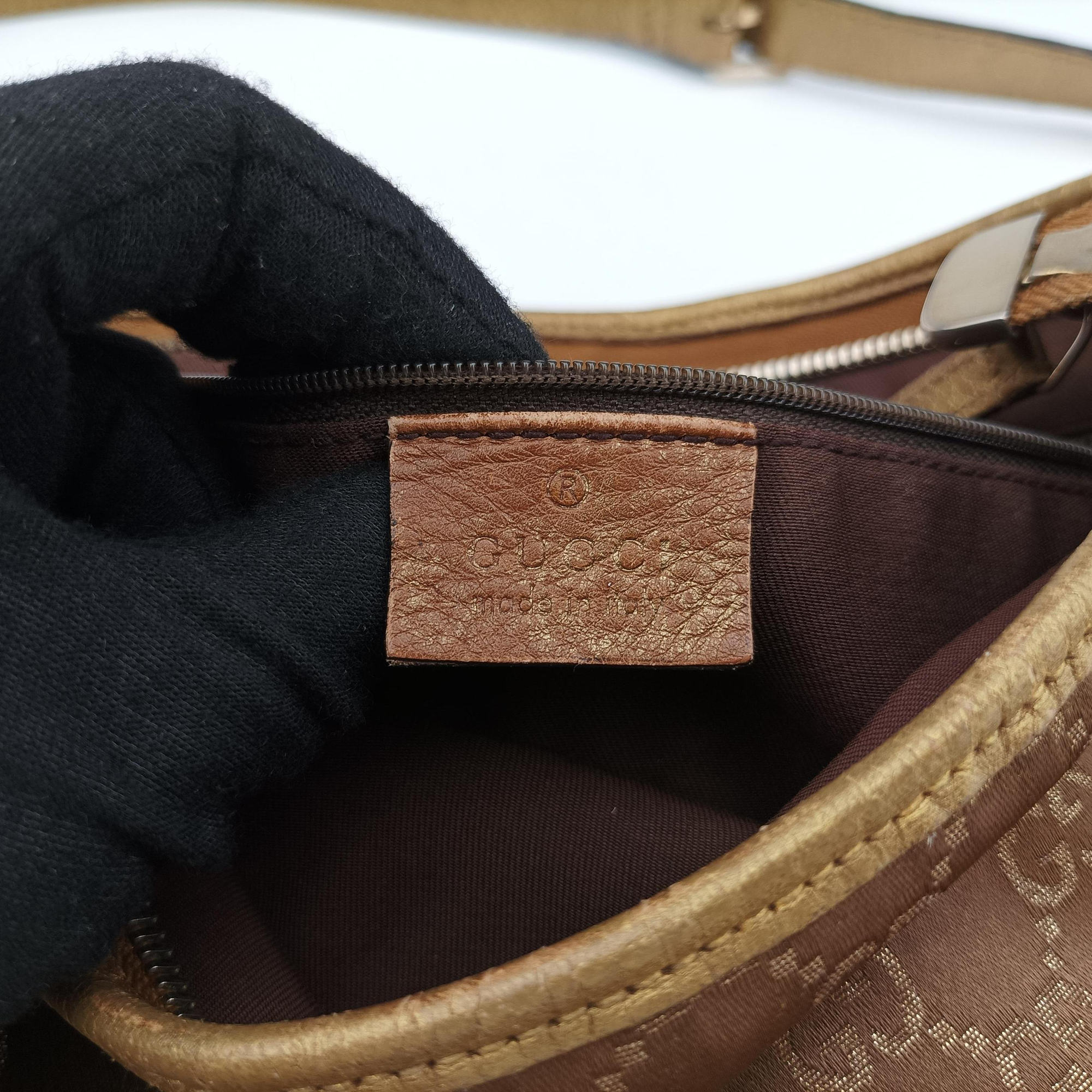 Princy Golden×Brown canvas×leather 204939 C2582317プリンシー ゴールド×ブラウン キャンバス×レザー 204939 C2582317