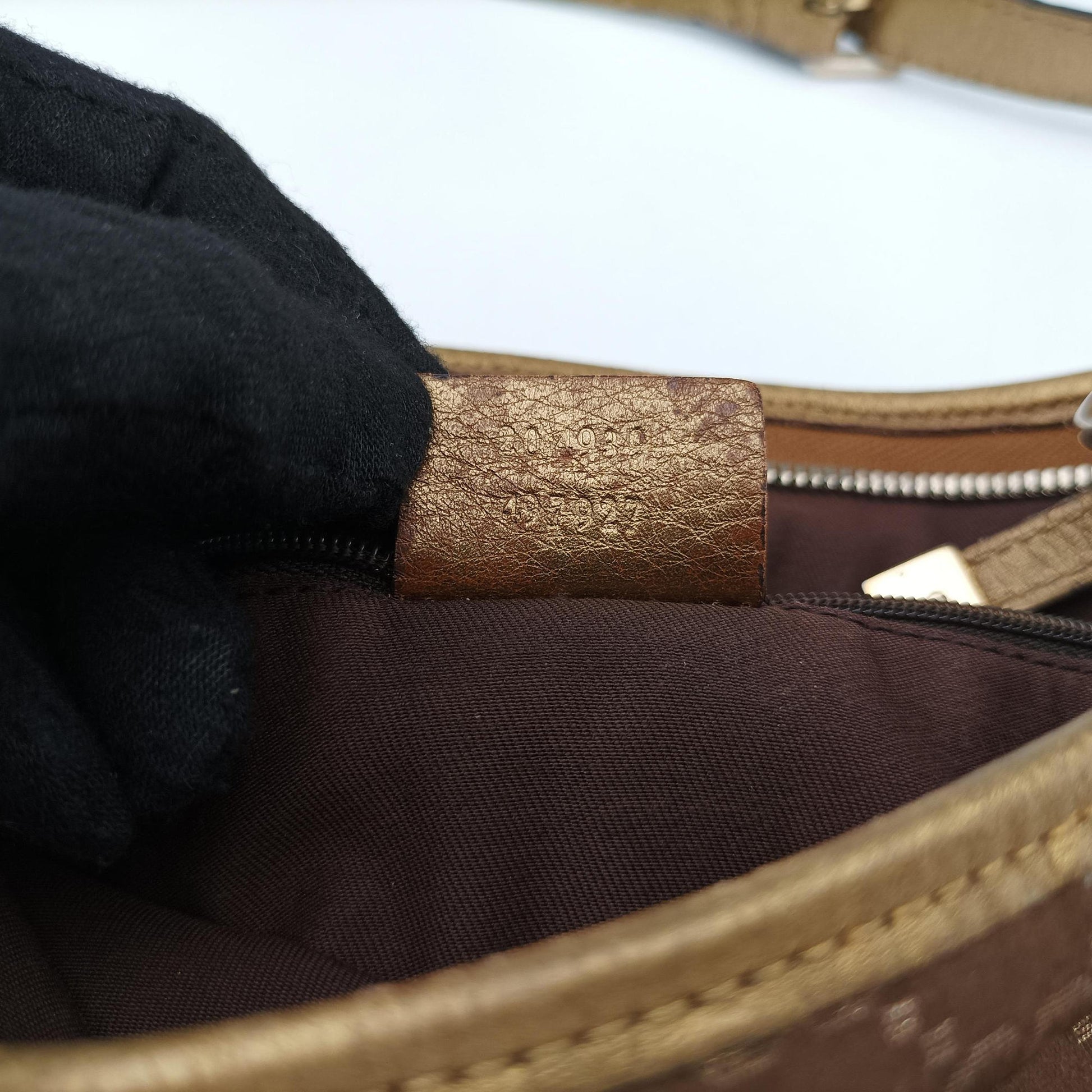 Princy Golden×Brown canvas×leather 204939 C2582317プリンシー ゴールド×ブラウン キャンバス×レザー 204939 C2582317
