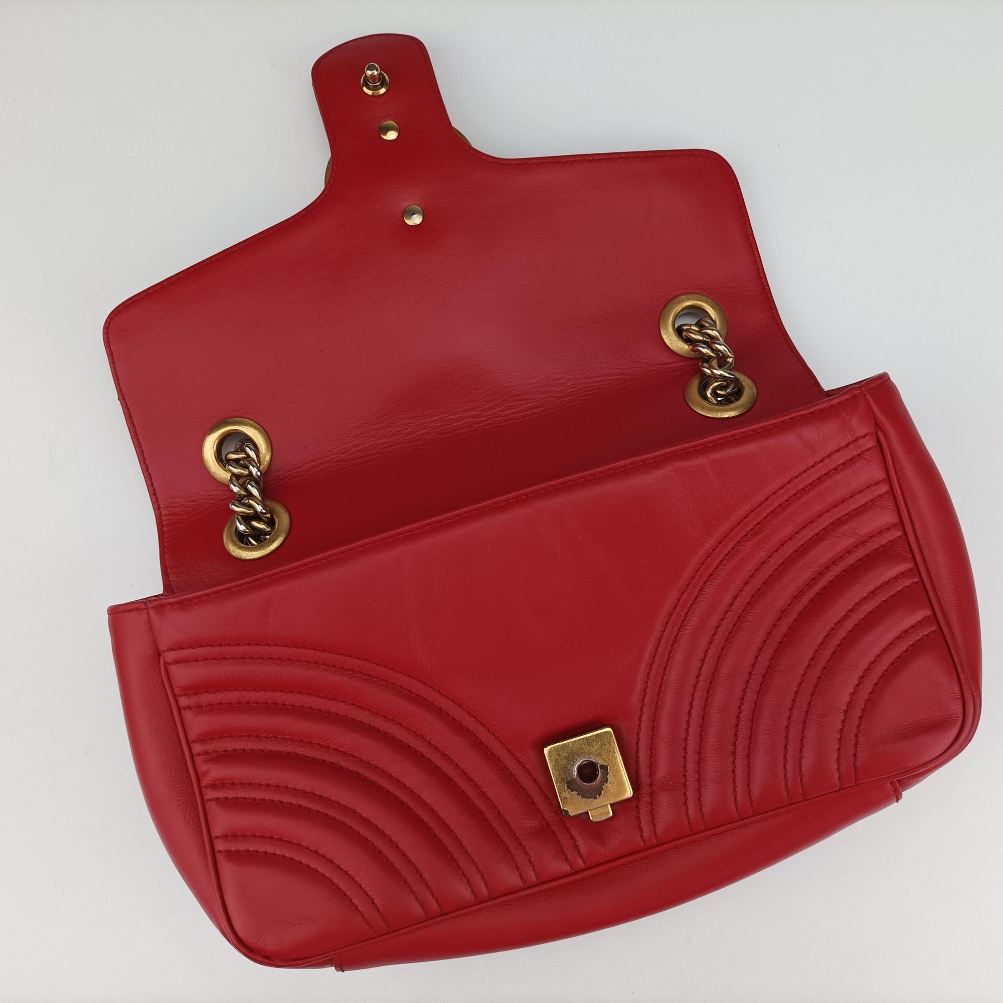 GG Marmont Red Leather 443497 E027508628GGマーモント レッド レザー 443497 E027508628