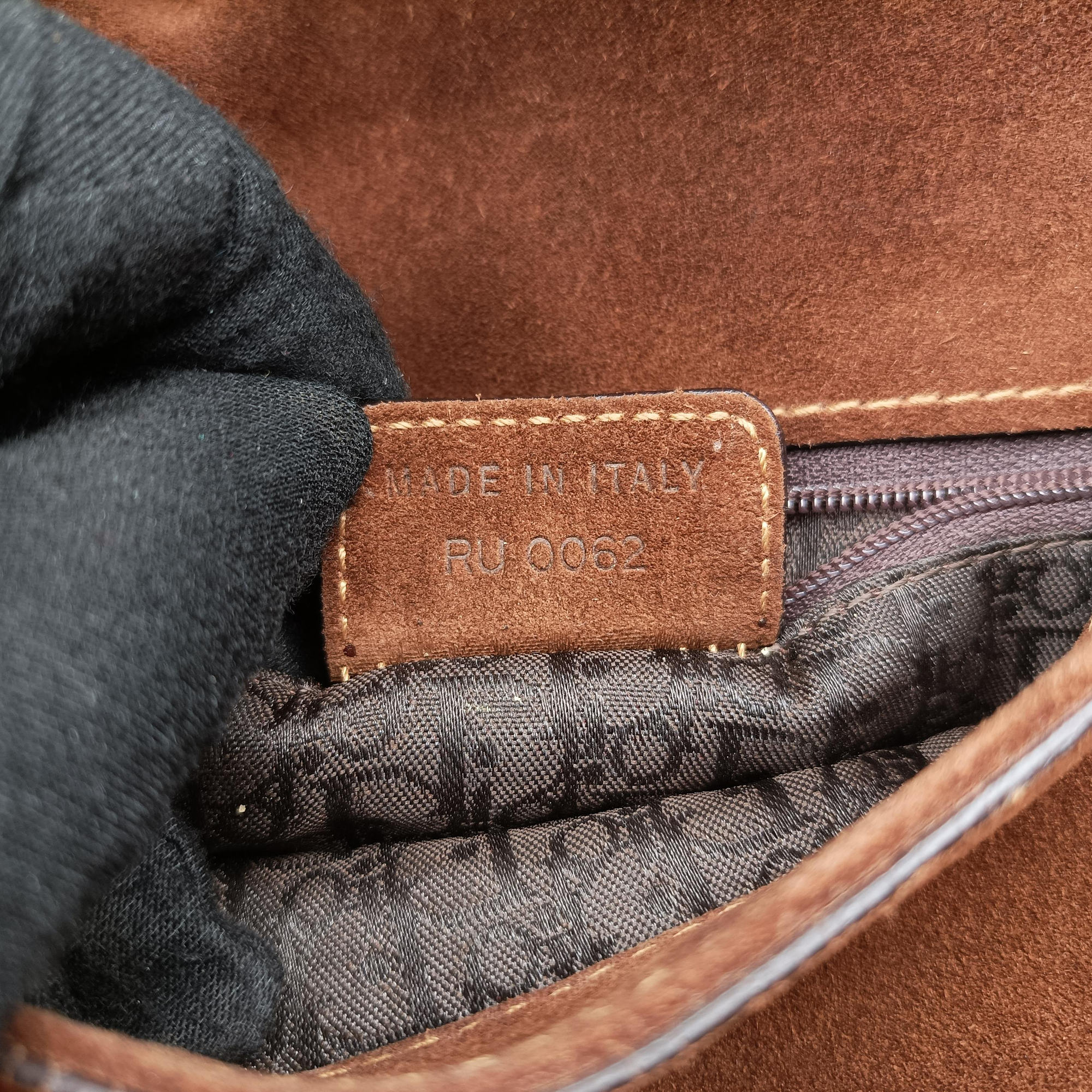 Saddle Brown Pony Hair ×Suede ×Embossed Leather RU 0062サドル ブラウン ハラコ×スエード×型押しレザー RU 0062