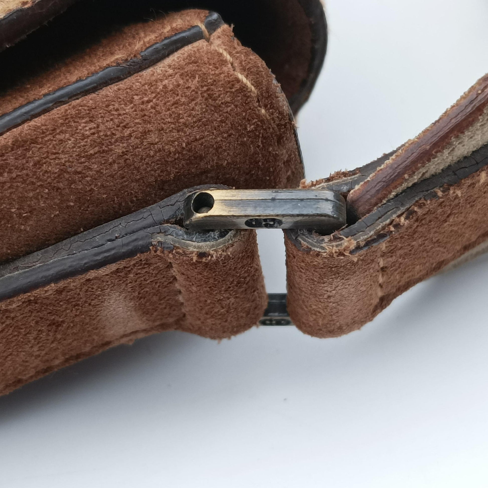 Saddle Brown Pony Hair ×Suede ×Embossed Leather RU 0062サドル ブラウン ハラコ×スエード×型押しレザー RU 0062