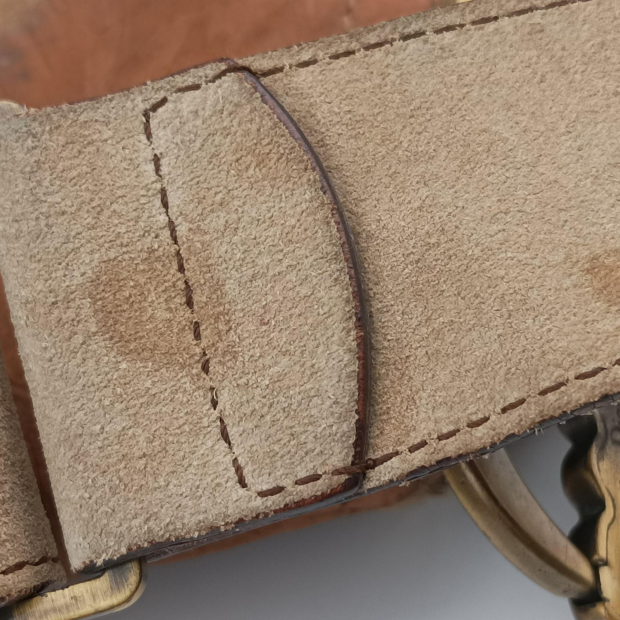 Saddle Brown Pony Hair ×Suede ×Embossed Leather RU 0062サドル ブラウン ハラコ×スエード×型押しレザー RU 0062