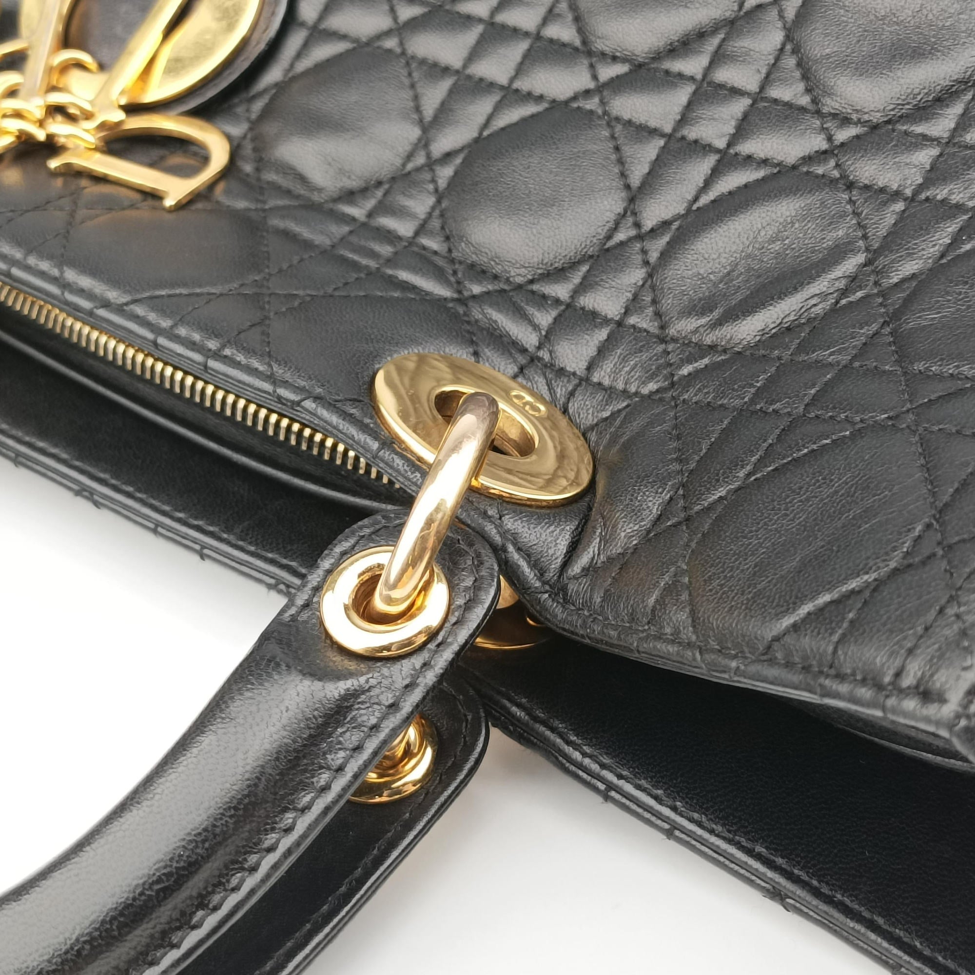 Lady Dior Black lambskin MA-0977レディディオール ブラック ラムスキン MA-0977