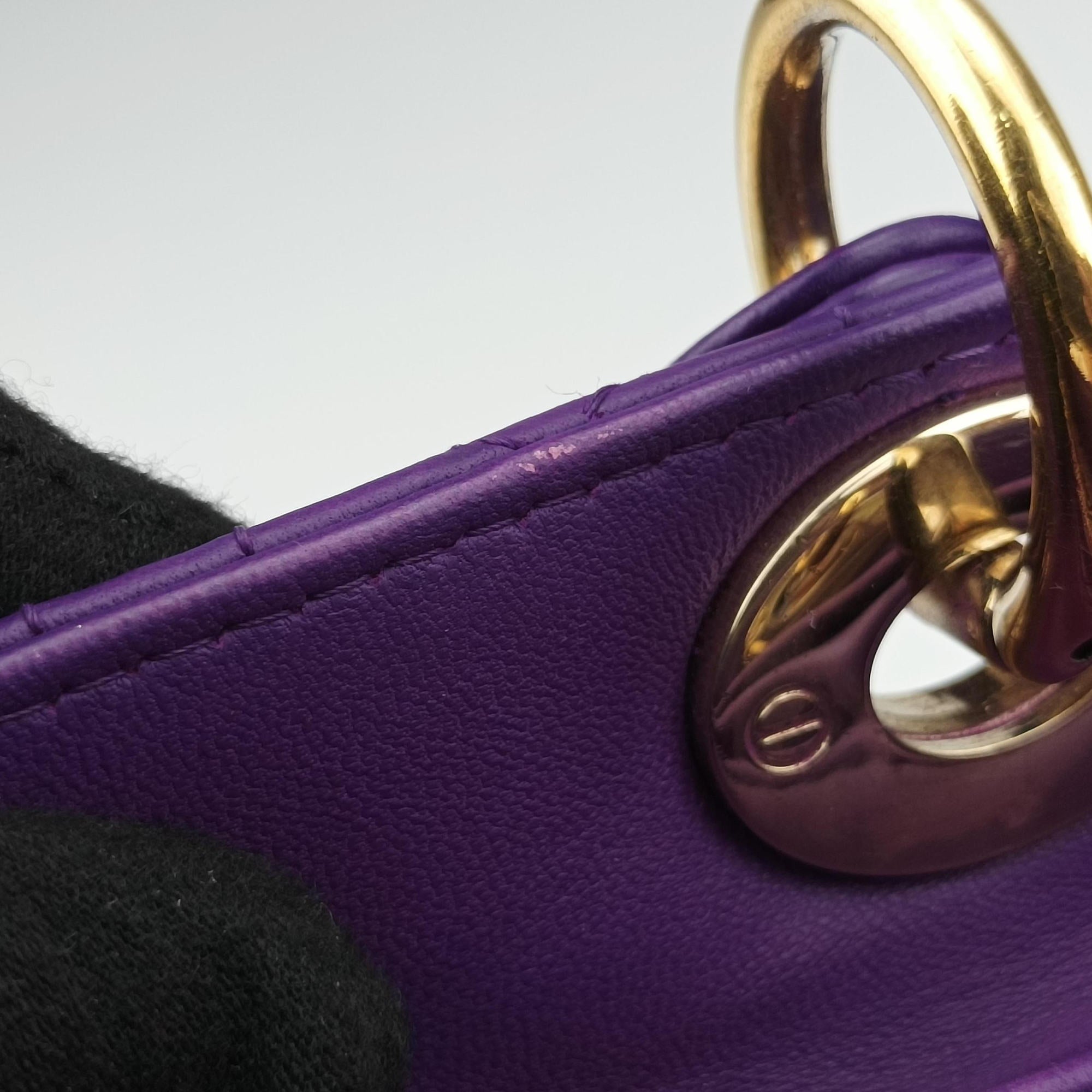 Lady Dior Purple lambskin 15-BO-0172レディディオール パープル ラムスキン 15-BO-0172