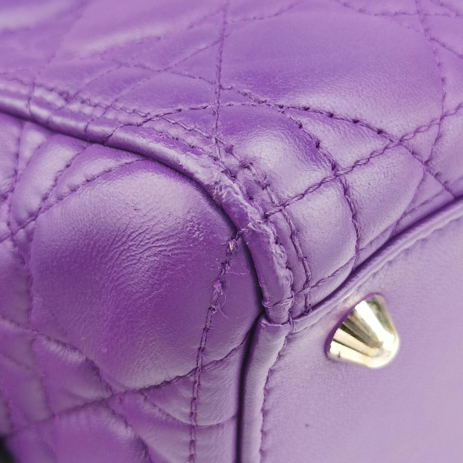 Lady Dior Purple lambskin 15-BO-0172レディディオール パープル ラムスキン 15-BO-0172