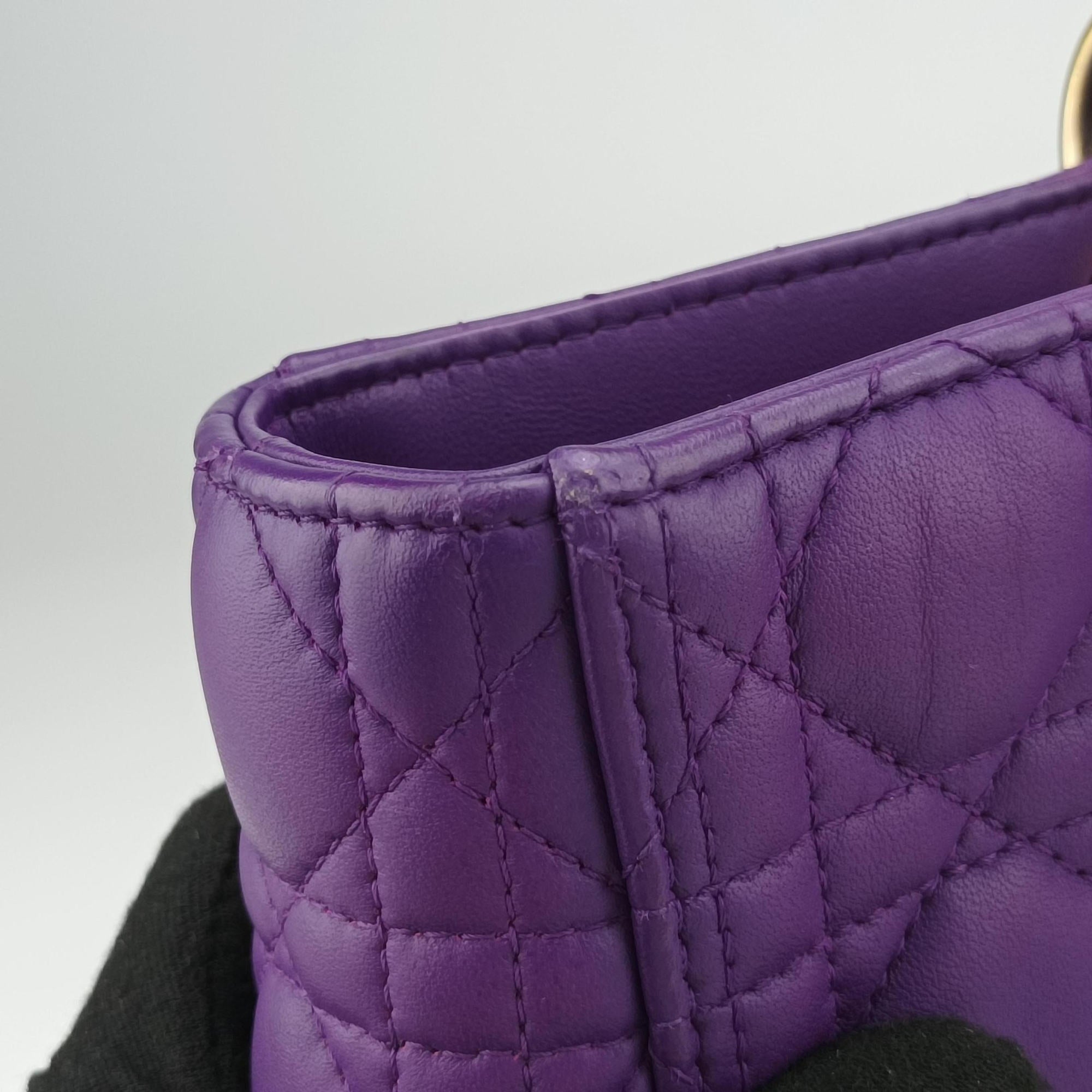 Lady Dior Purple lambskin 15-BO-0172レディディオール パープル ラムスキン 15-BO-0172