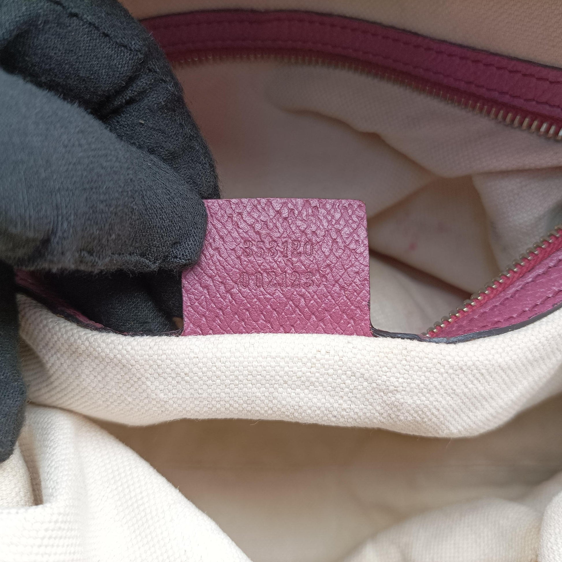 Guccissima Bree Beige × Raspberry Pink GG canvas×Leather 353120 G018496687グッチシマ ブリー ベージュ×ピンク GGキャンバス×レザー 353120 G018496687