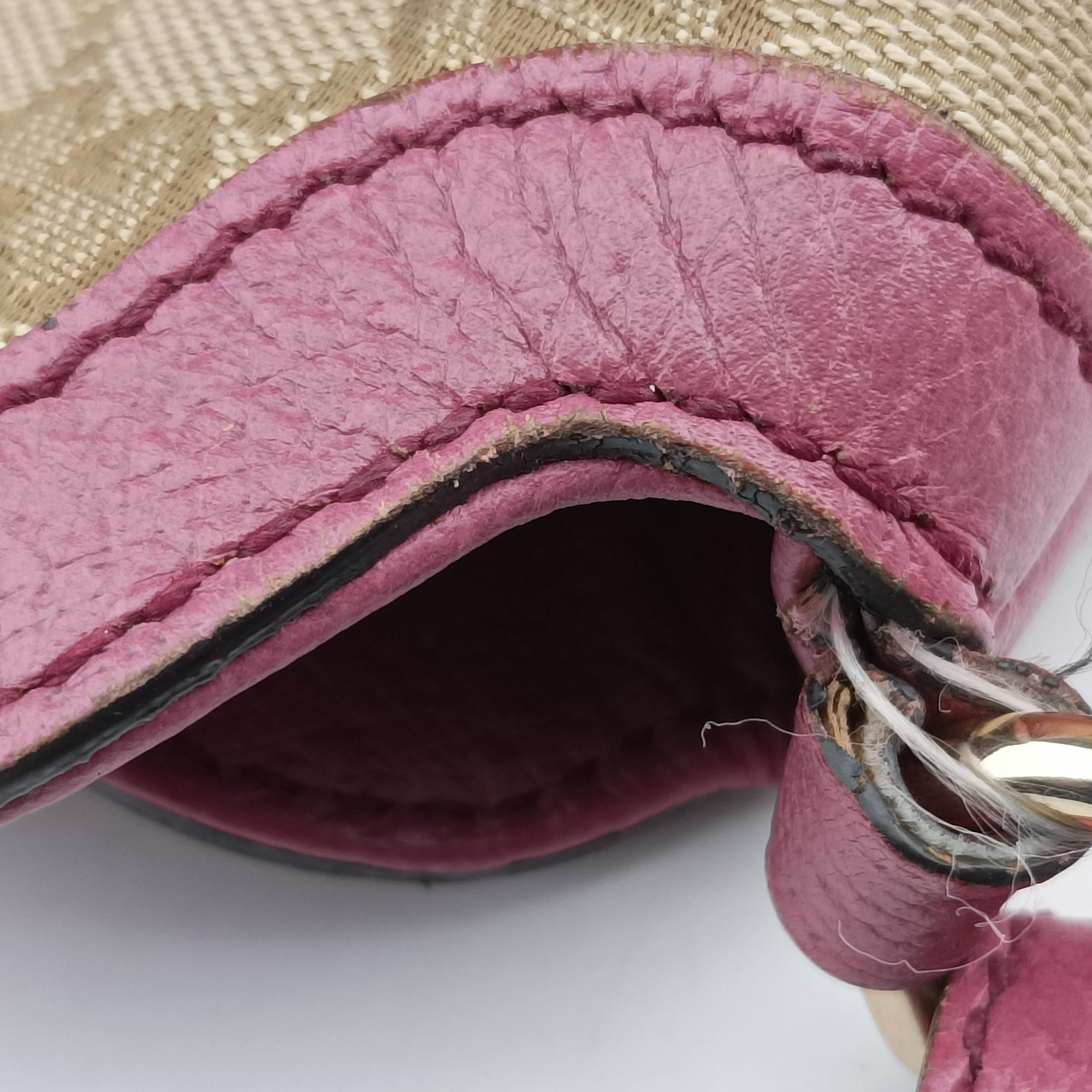 Guccissima Bree Beige × Raspberry Pink GG canvas×Leather 353120 G018496687グッチシマ ブリー ベージュ×ピンク GGキャンバス×レザー 353120 G018496687