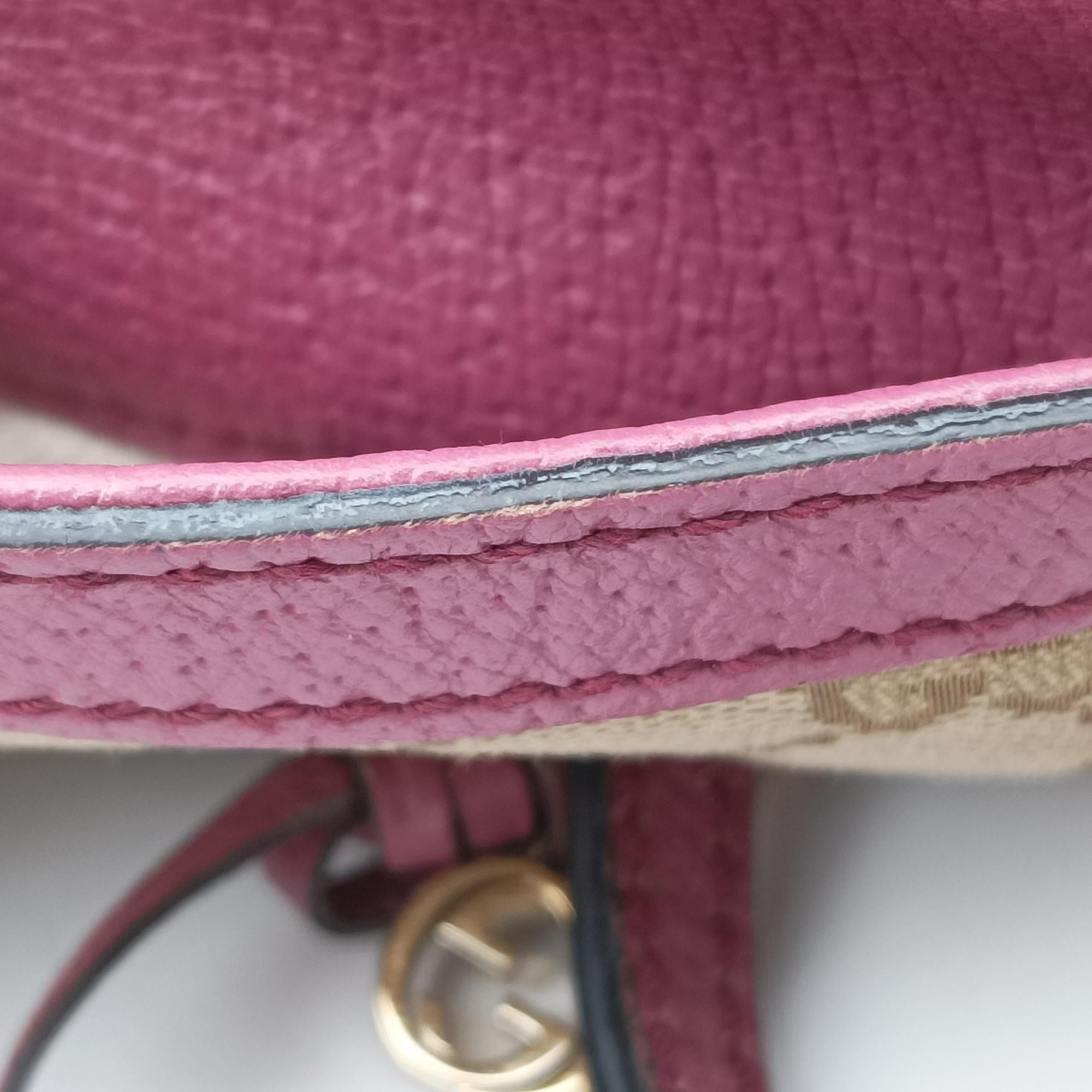Guccissima Bree Beige × Raspberry Pink GG canvas×Leather 353120 G018496687グッチシマ ブリー ベージュ×ピンク GGキャンバス×レザー 353120 G018496687