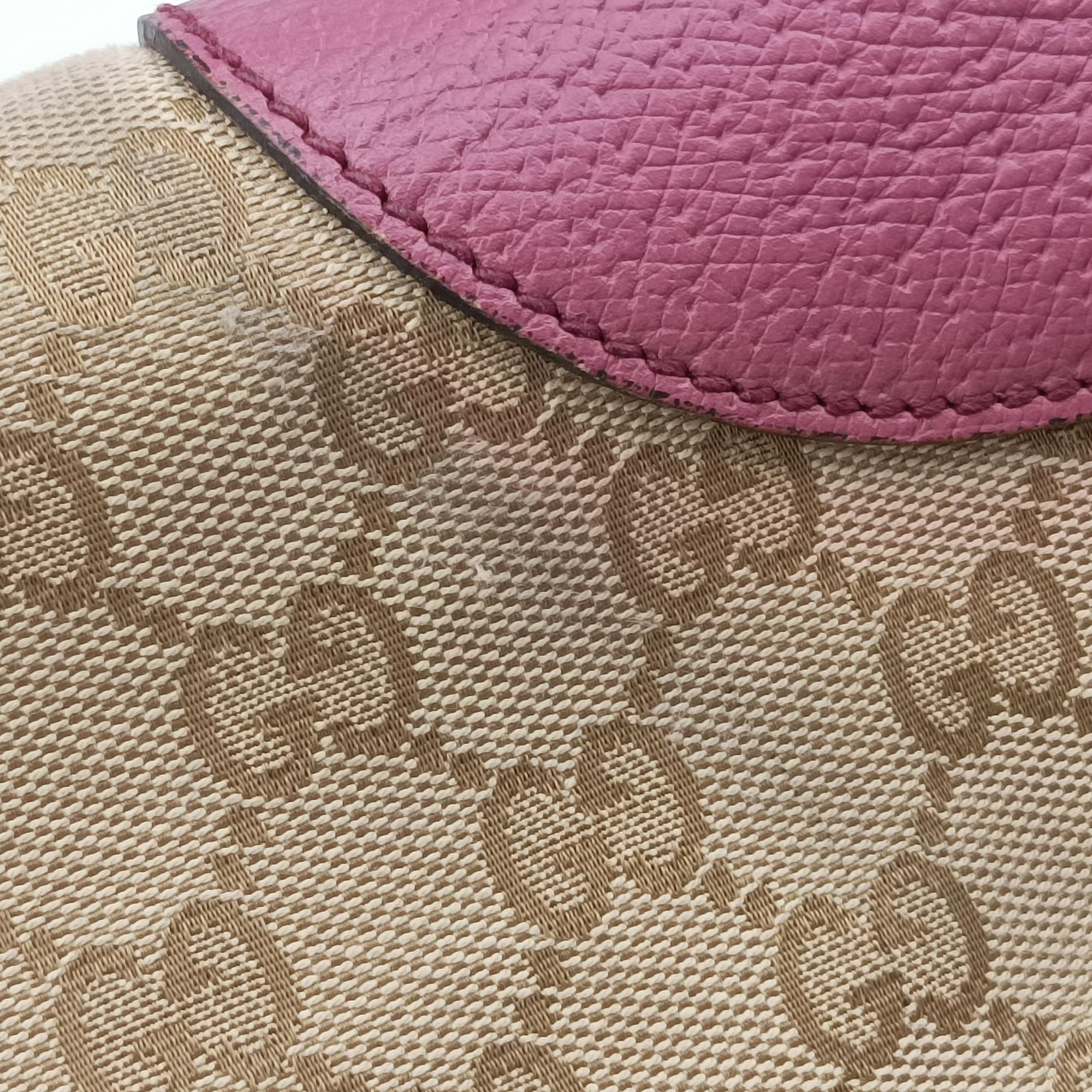 Guccissima Bree Beige × Raspberry Pink GG canvas×Leather 353120 G018496687グッチシマ ブリー ベージュ×ピンク GGキャンバス×レザー 353120 G018496687
