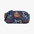 GG Marmont Blue Leather 447632 I020665411GGマーモント ブルー レザー 447632 I020665411