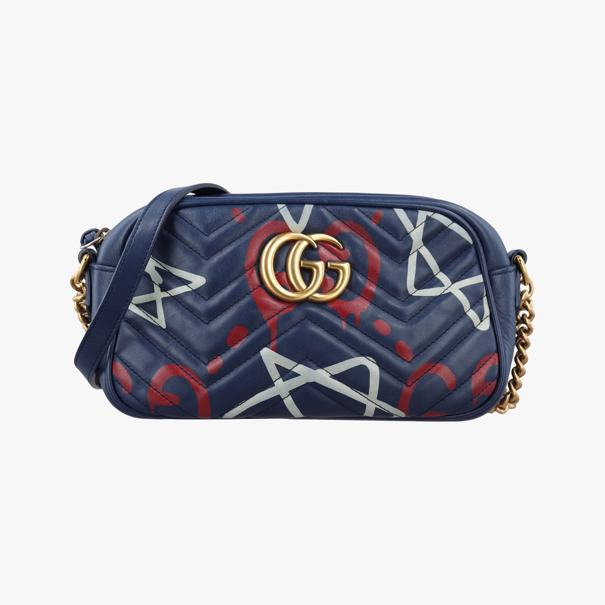 GG Marmont Blue Leather 447632 I020665411GGマーモント ブルー レザー 447632 I020665411