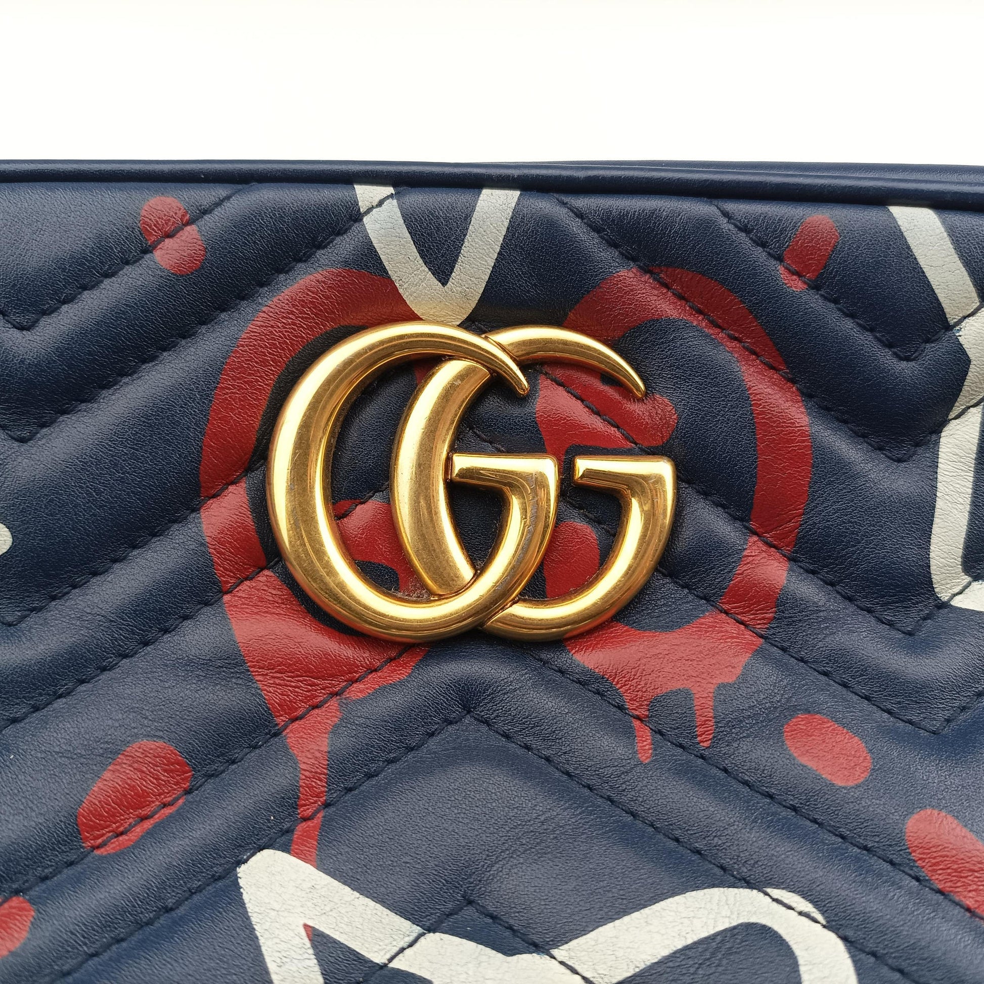 GG Marmont Blue Leather 447632 I020665411GGマーモント ブルー レザー 447632 I020665411
