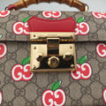 GG flora Padlock Bamboo beige×red×multi PVC coated canvas×Leather 603221 I033033518GGアップル パドロック バンブー ベージュ×レッド×マルチ PVCコーティングキャンバス×レザー 603221 I033033518