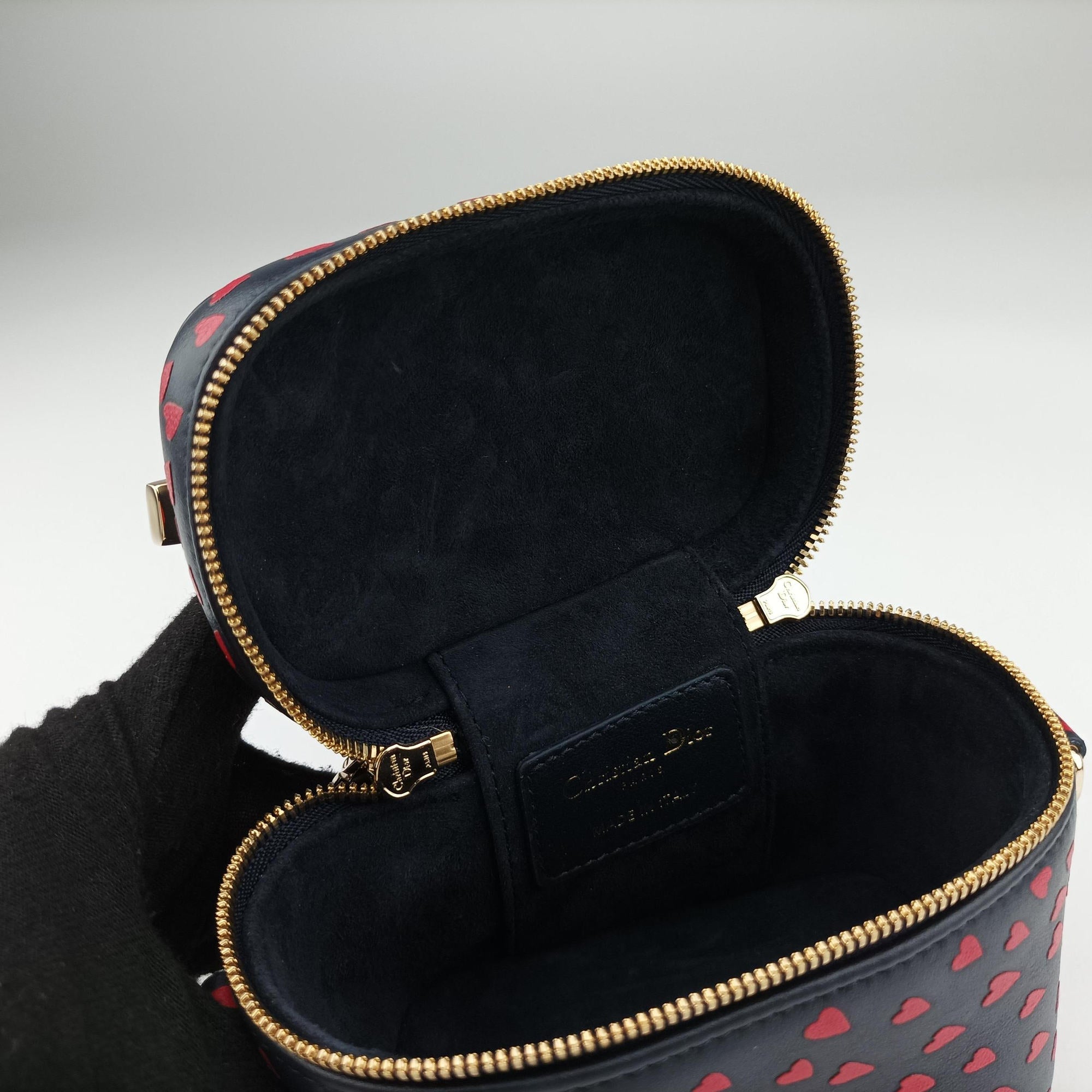 Micro Lady Dior Vanity Case Black×red Leather 40-MA-0231マイクロ レディ ディオール バニティ ケース ブラック×レッド レザー 40-MA-0231