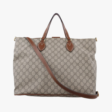 GG Supreme Brown × Beige PVC coated canvas×Leather 453705 A020897152GGスプリーム ブラウン×ベージュ PVCコーティングキャンバス×レザー 453705 A020897152