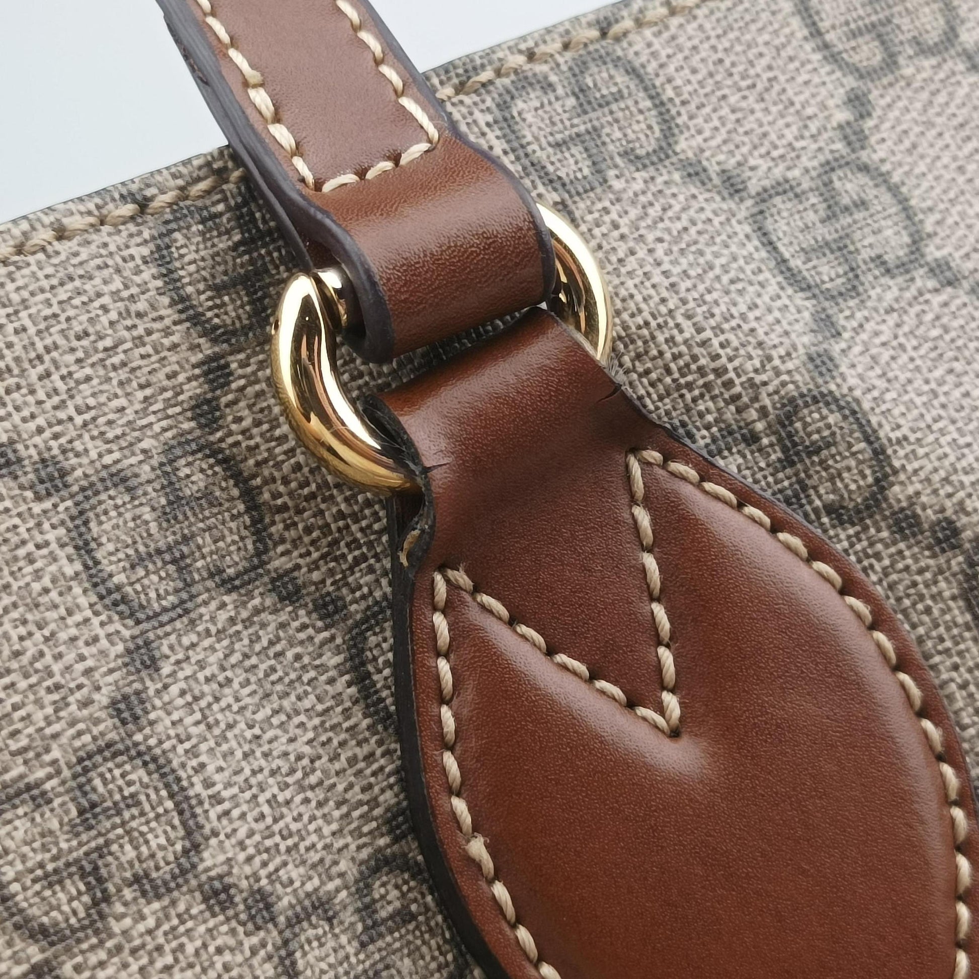 GG Supreme Brown × Beige PVC coated canvas×Leather 453705 A020897152GGスプリーム ブラウン×ベージュ PVCコーティングキャンバス×レザー 453705 A020897152