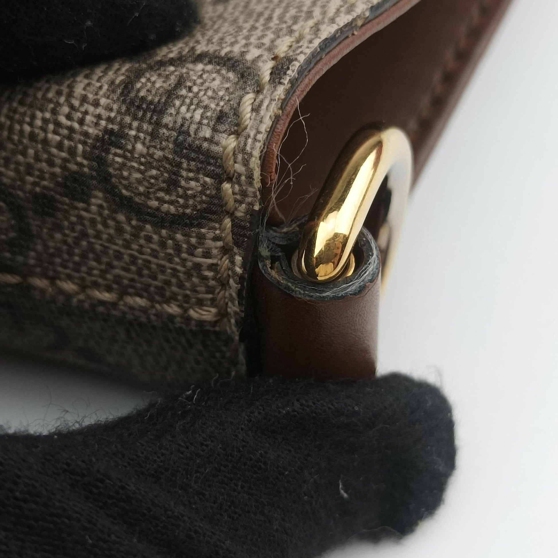 GG Supreme Brown × Beige PVC coated canvas×Leather 453705 A020897152GGスプリーム ブラウン×ベージュ PVCコーティングキャンバス×レザー 453705 A020897152