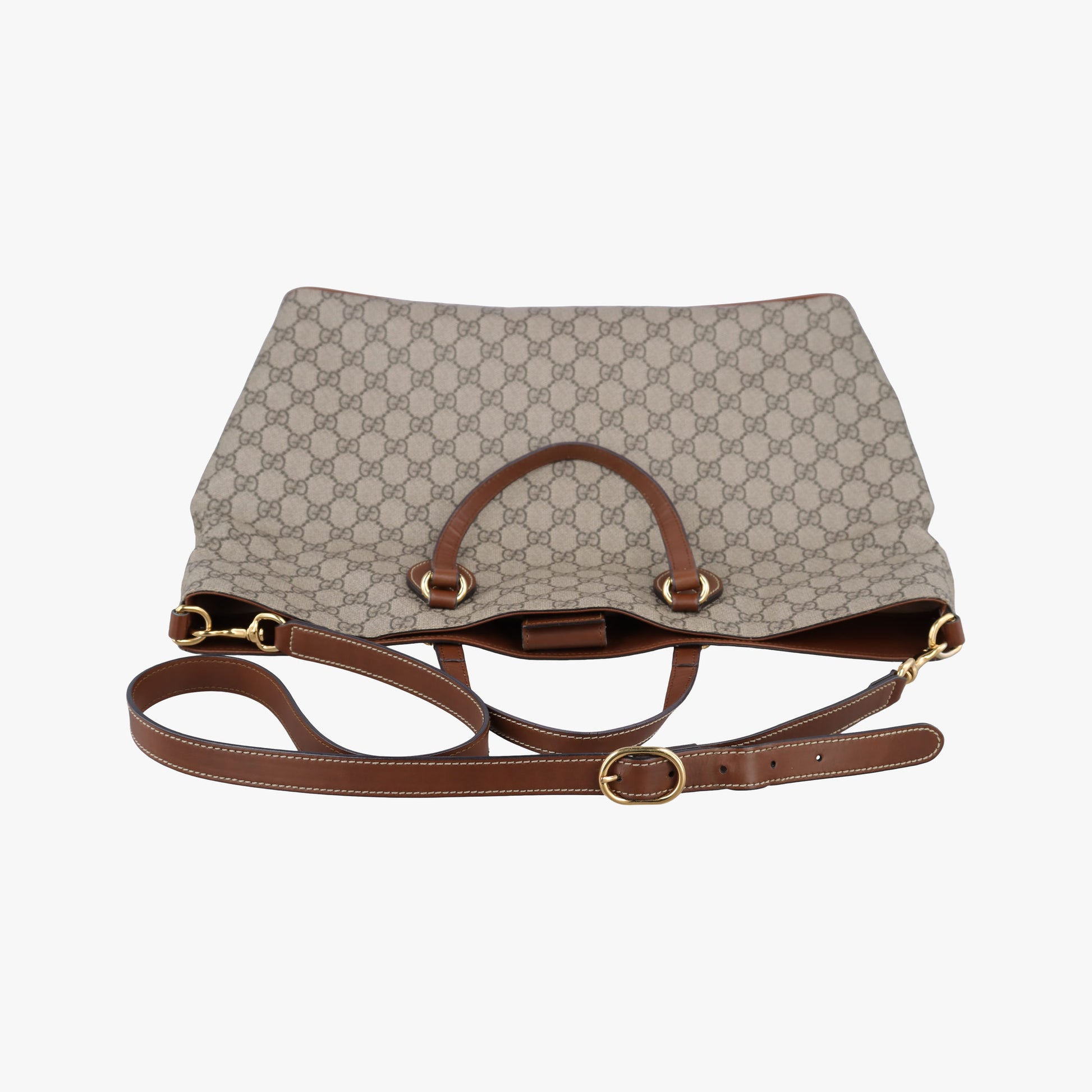 GG Supreme Brown × Beige PVC coated canvas×Leather 453705 A020897152GGスプリーム ブラウン×ベージュ PVCコーティングキャンバス×レザー 453705 A020897152