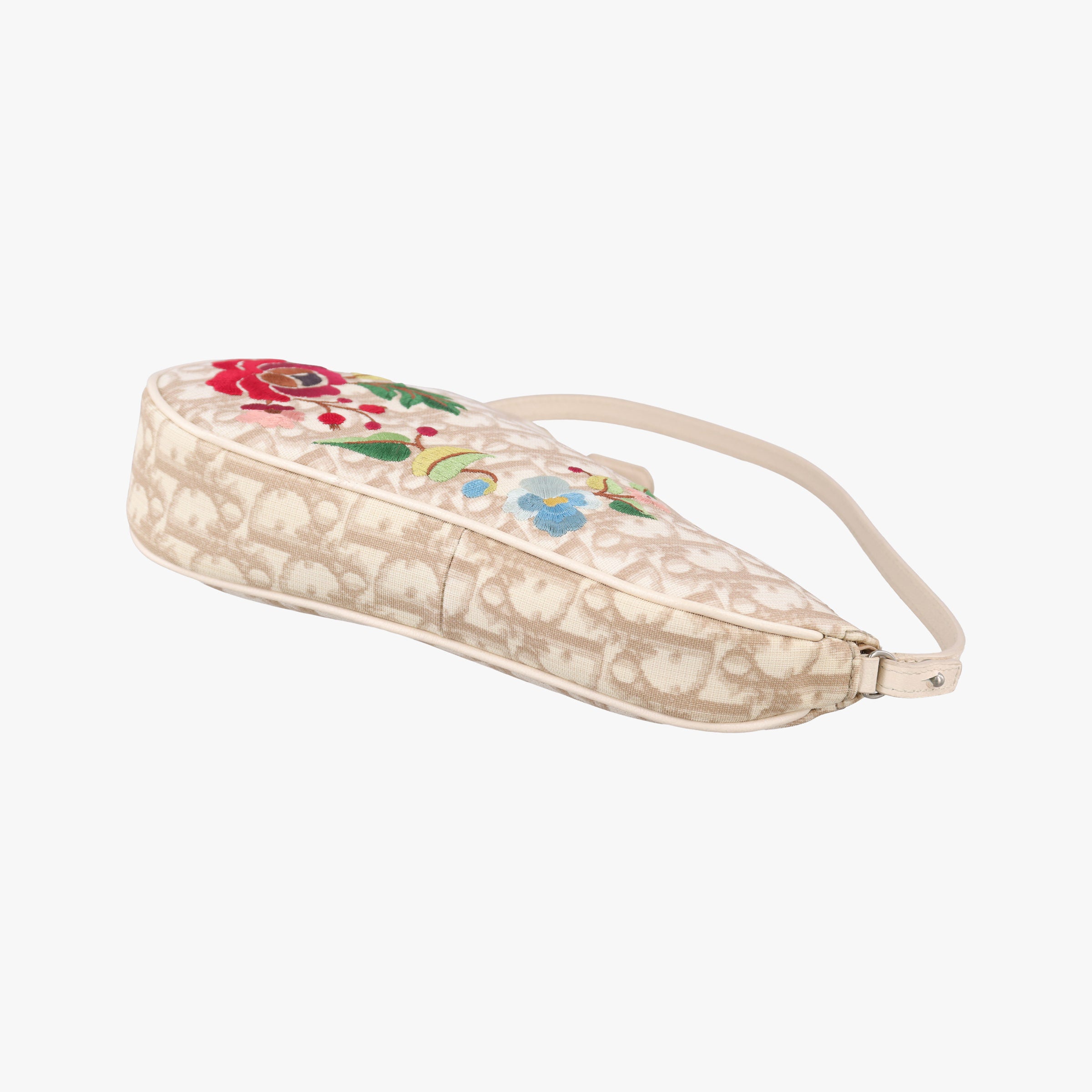 Saddle Beige PVC Coated Canvas Floral Embroidery MC 0055サドル ベージュ PVCコーティングキャンバス 花刺繍 MC 0055