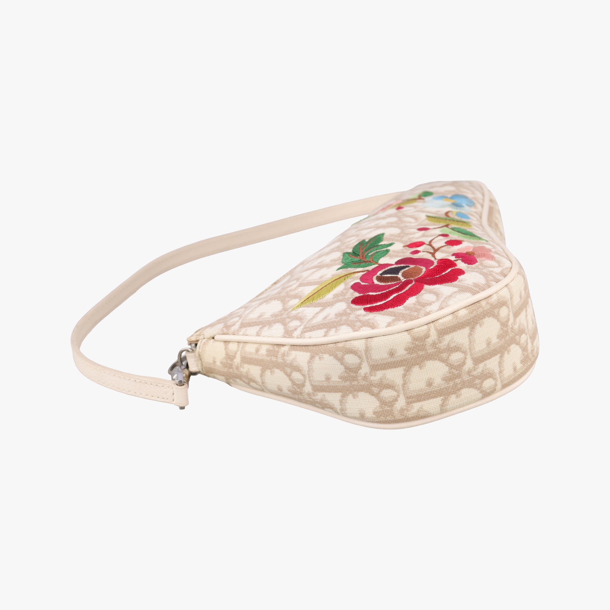 Saddle Beige PVC Coated Canvas Floral Embroidery MC 0055サドル ベージュ PVCコーティングキャンバス 花刺繍 MC 0055