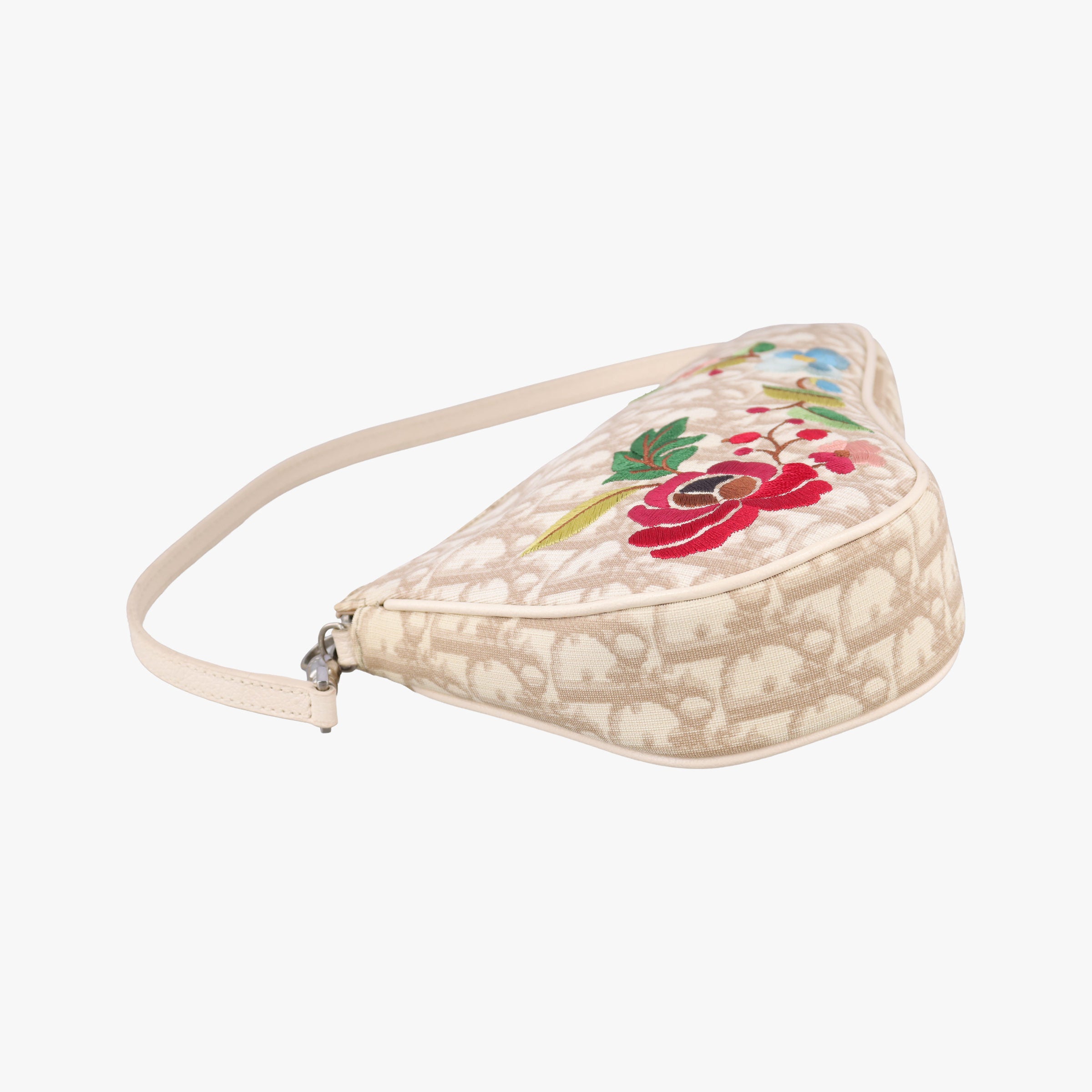 Saddle Beige PVC Coated Canvas Floral Embroidery MC 0055サドル ベージュ PVCコーティングキャンバス 花刺繍 MC 0055